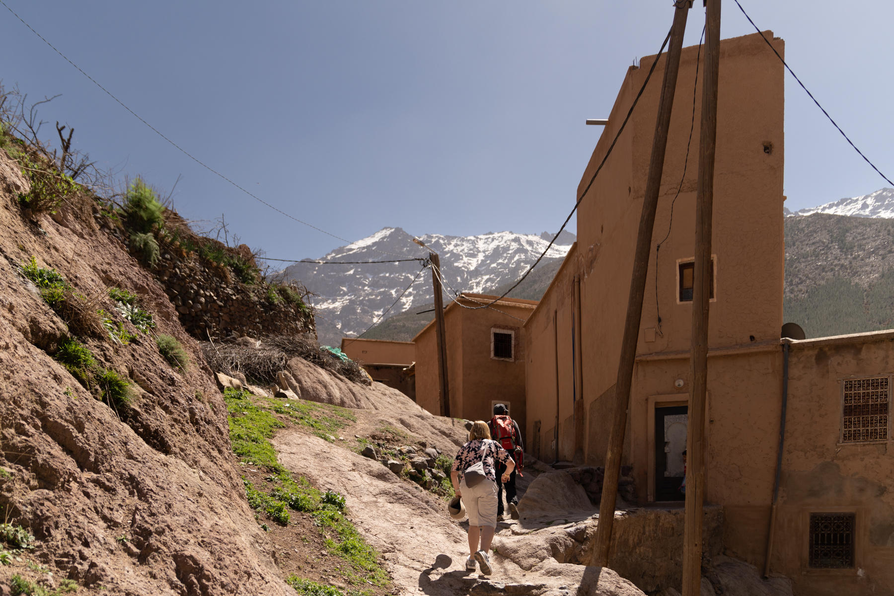 Walking up into the village of Imlil.