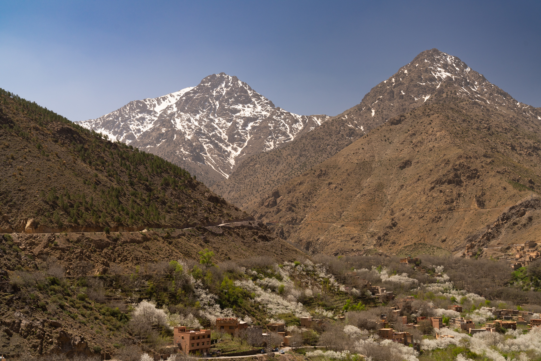 Looking to the peak of Toubkal, the highest mountain in Africa.