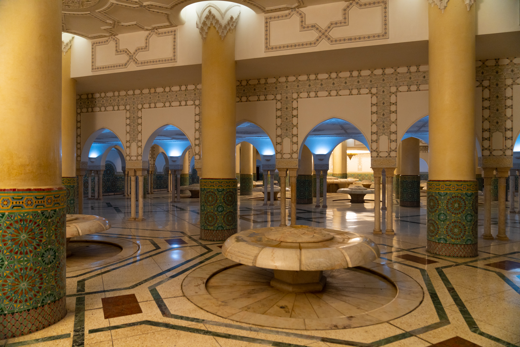 Inside the Hassan II Mosque.