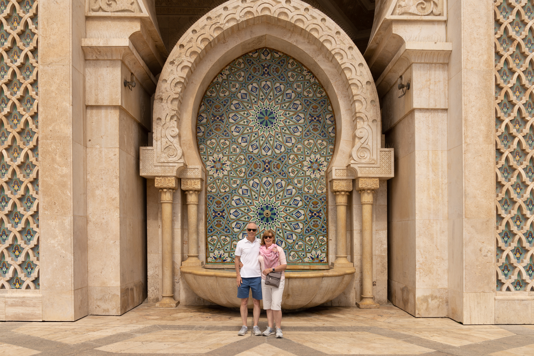 Keith and Andrea outside the Hassan II Mosque.