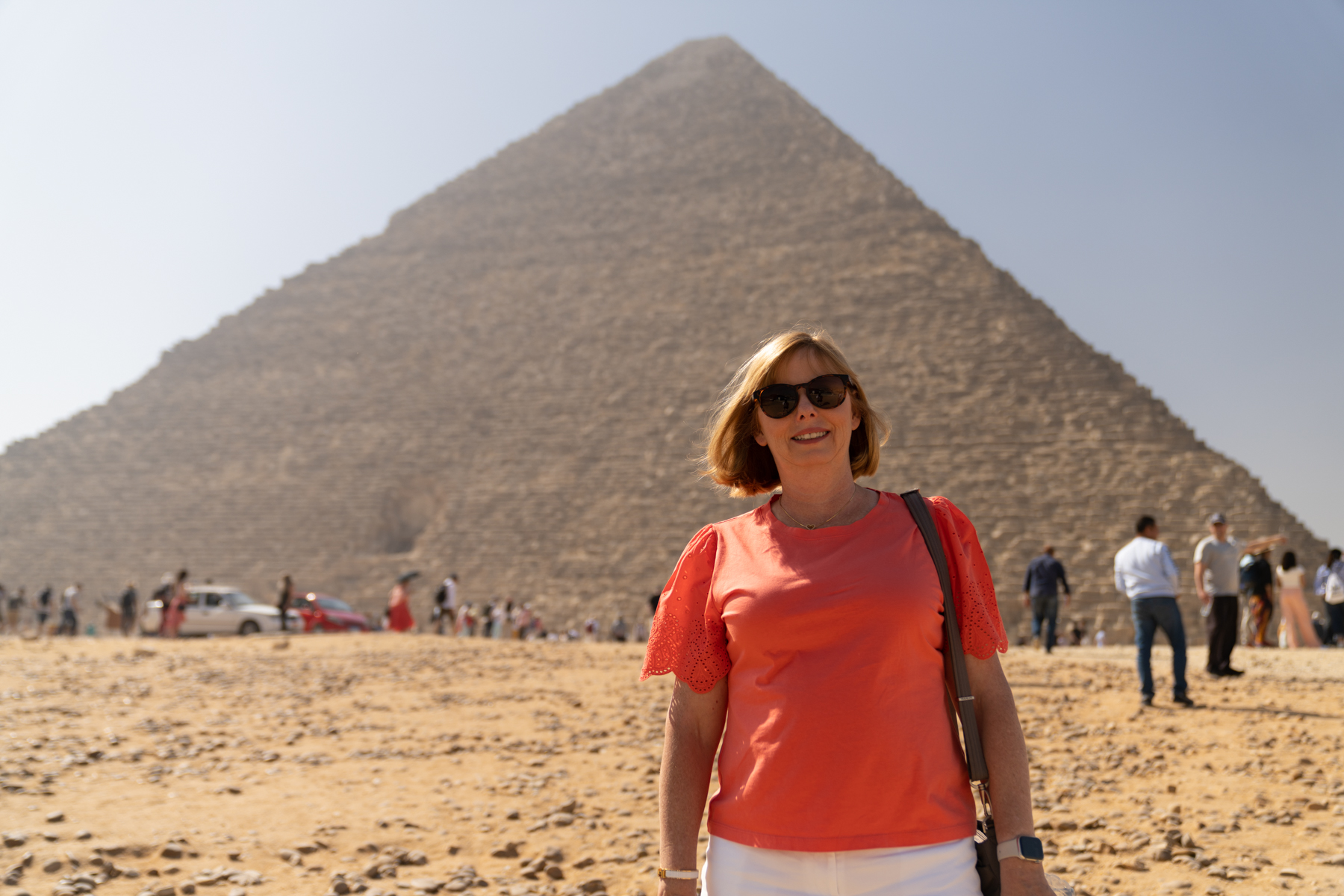 Andrea at the Great Pyramid.