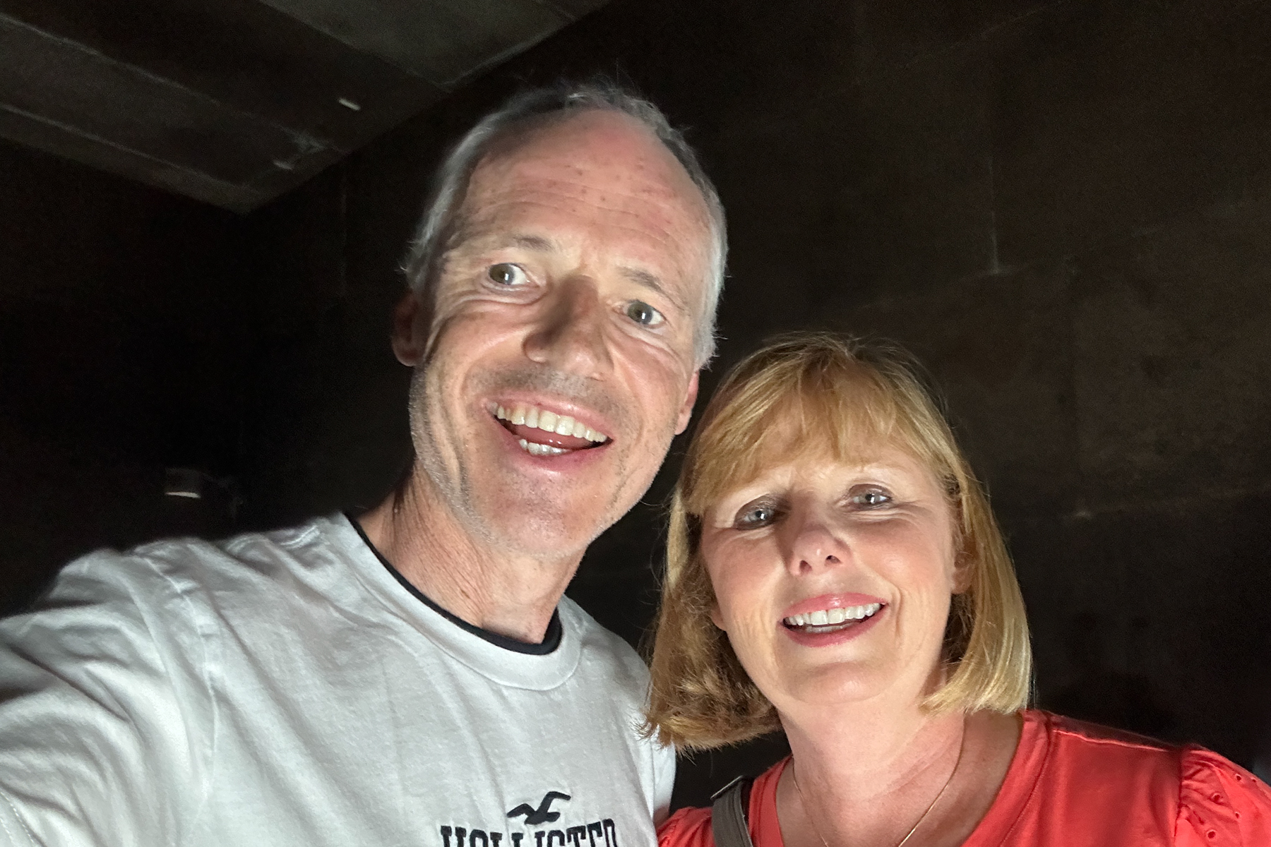 Keith and Andrea inside the King's Chamber.