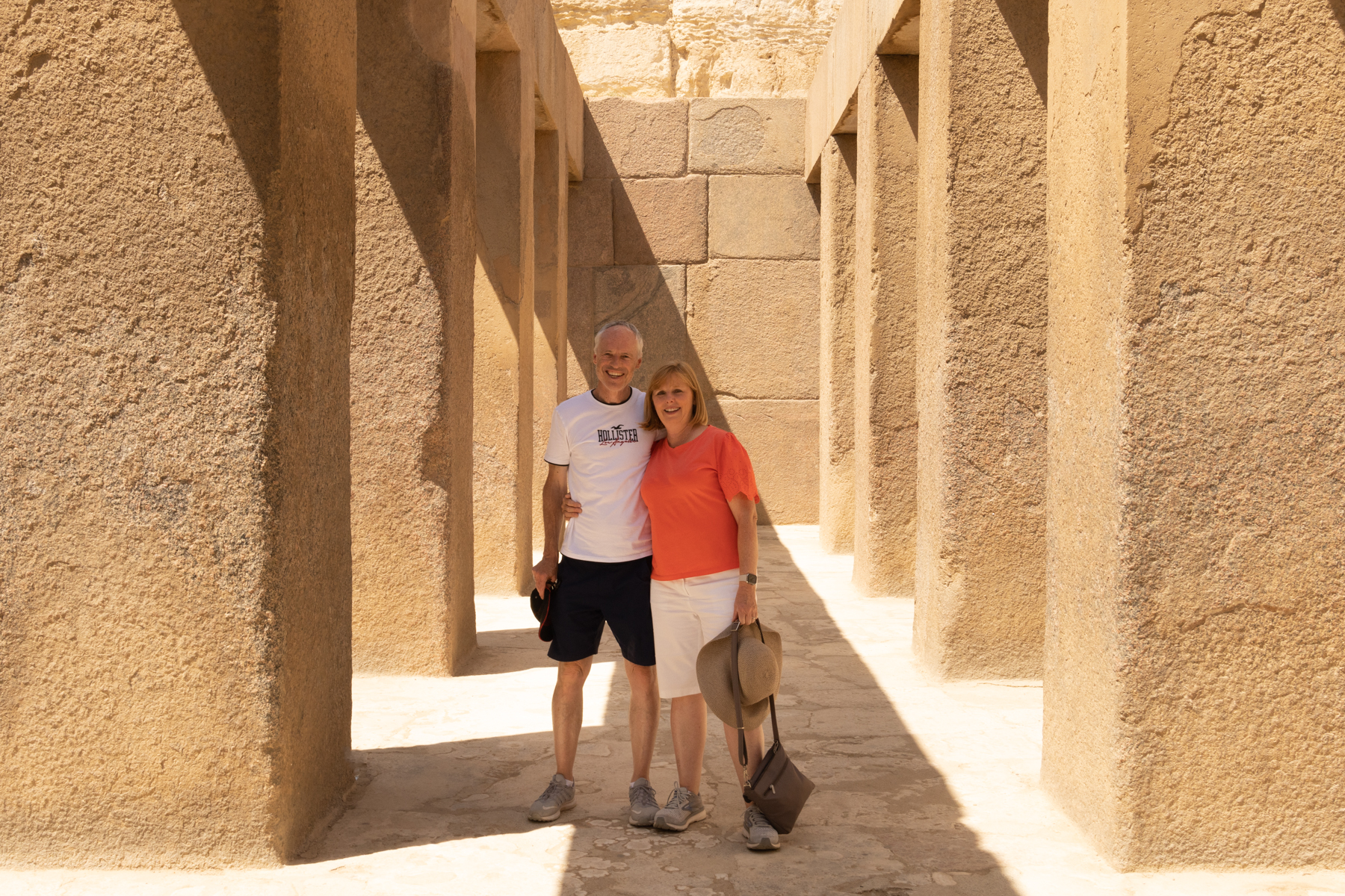 Keith and Andrea in the temple next to the Great Sphinx.