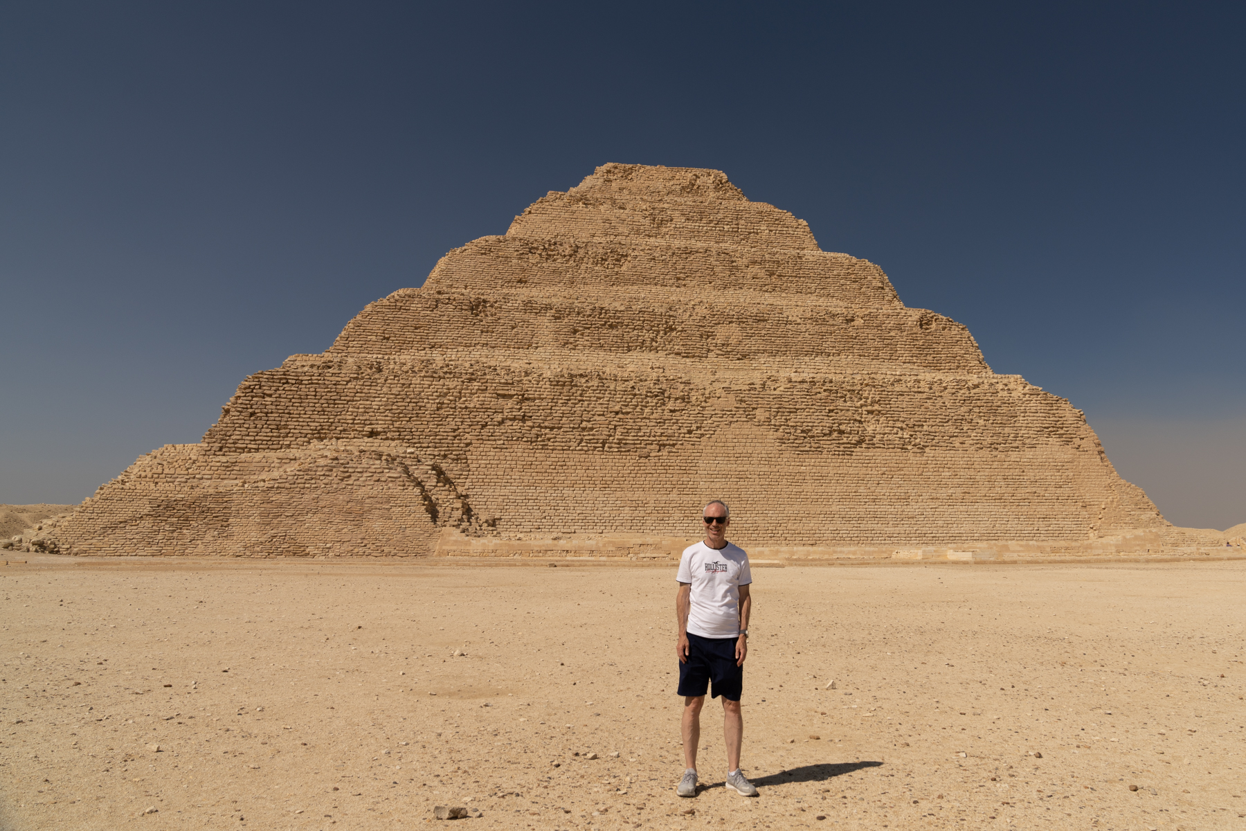 Keith in front of the Pyramid of Djoser.