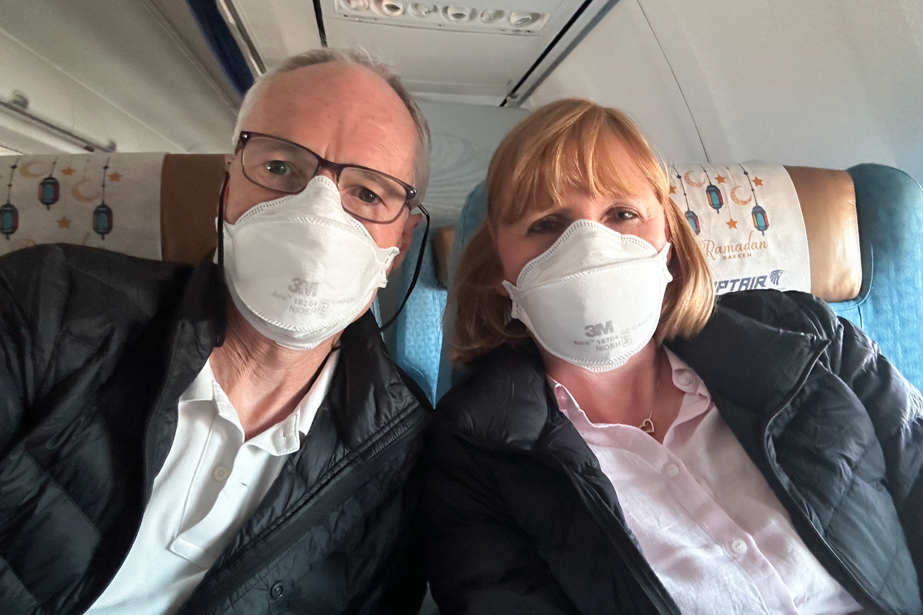 On the plane to Luxor.