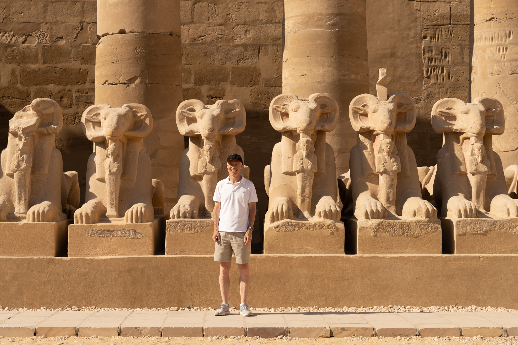 Keith inside the Great Hypostyle Hall at Karnak.