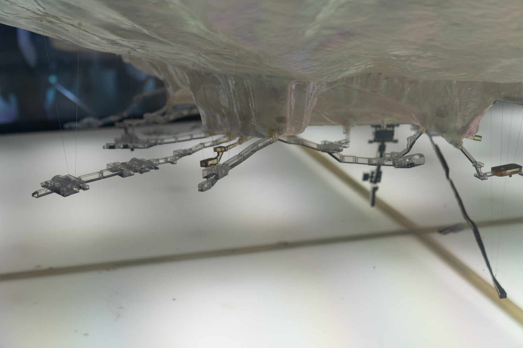 Underside view of a model at the Valley of Kings, showing how the tunnels are cut into the valley walls.