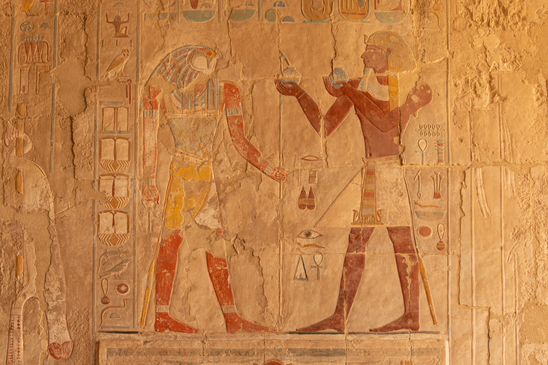 Artwork at the Temple of Hatshepsut.