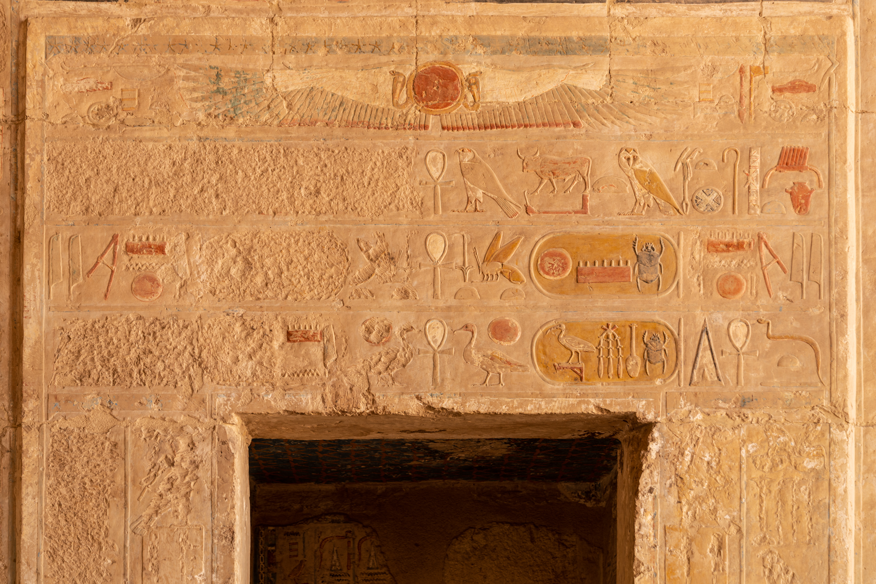Artwork at the Temple of Hatshepsut.