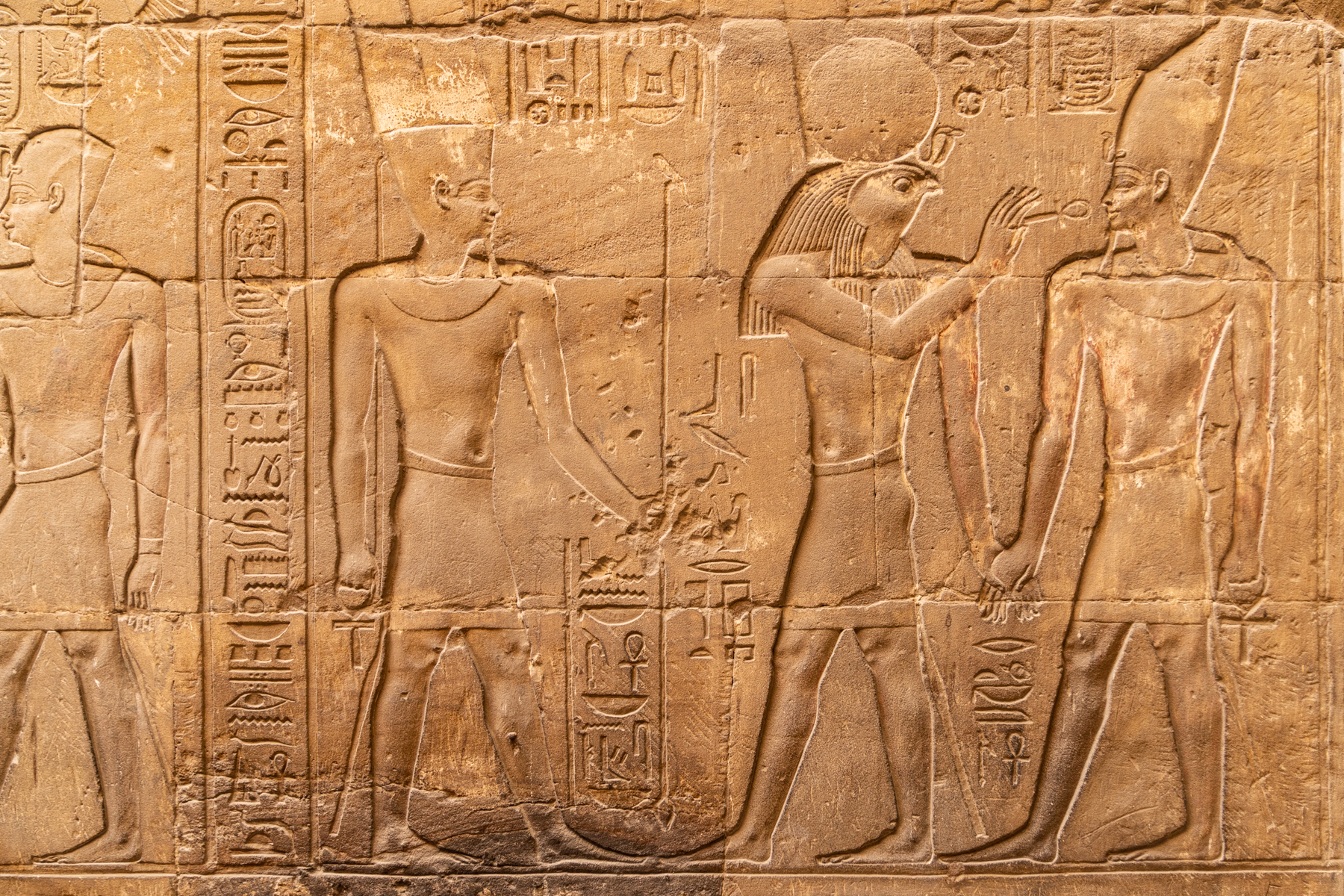 Artwork inside the Luxor temple.