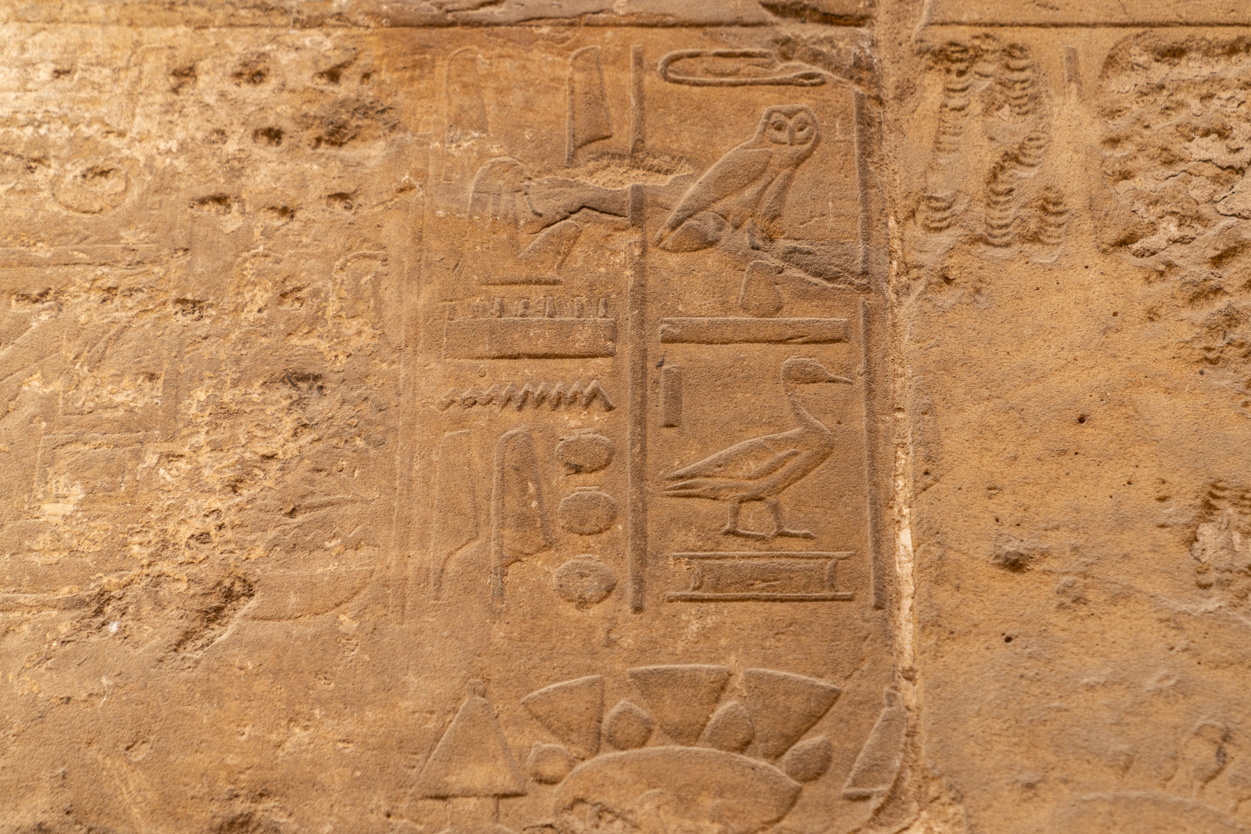 Artwork inside the Luxor temple.