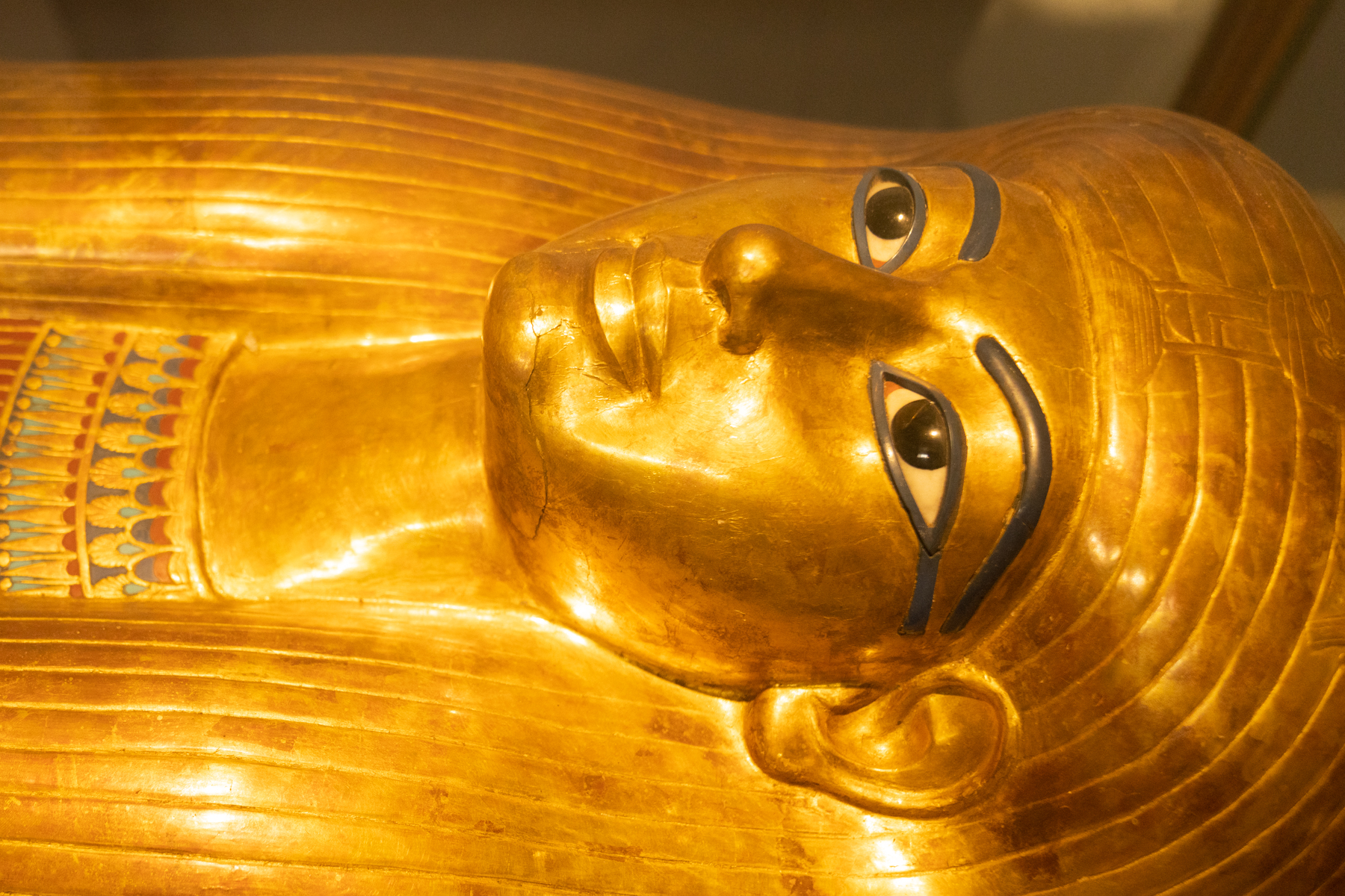 Gold-covered sarcophagus.