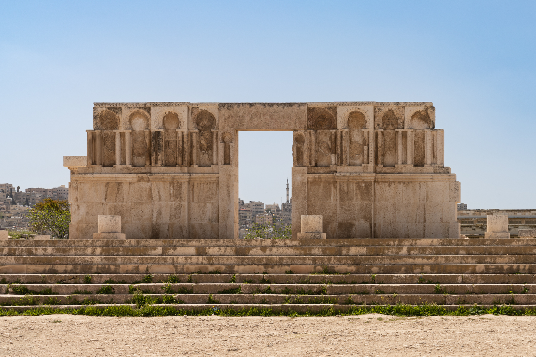The reconstructed eastern gate of the Umayyad mosque.