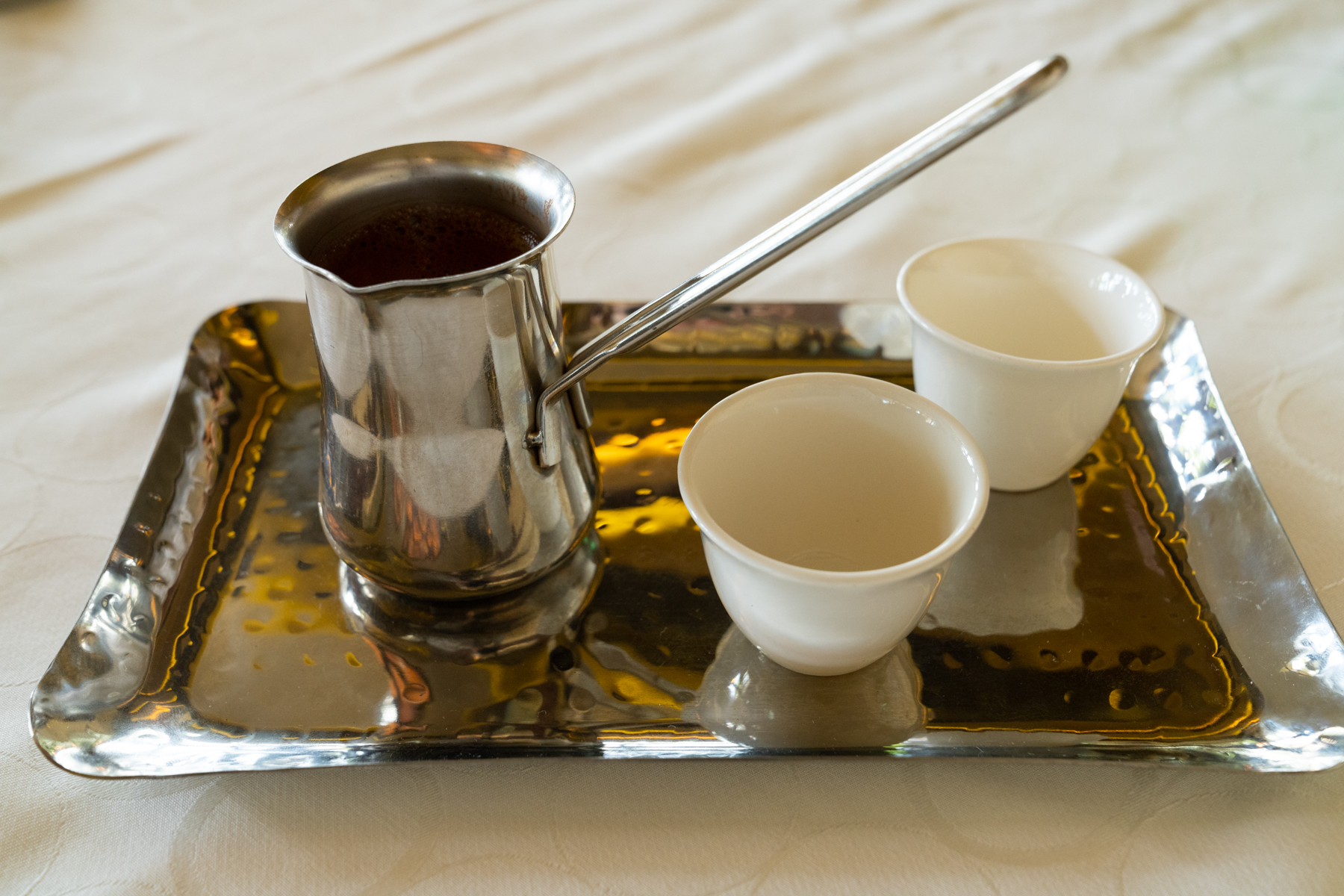 Strong coffee to finish off lunch.