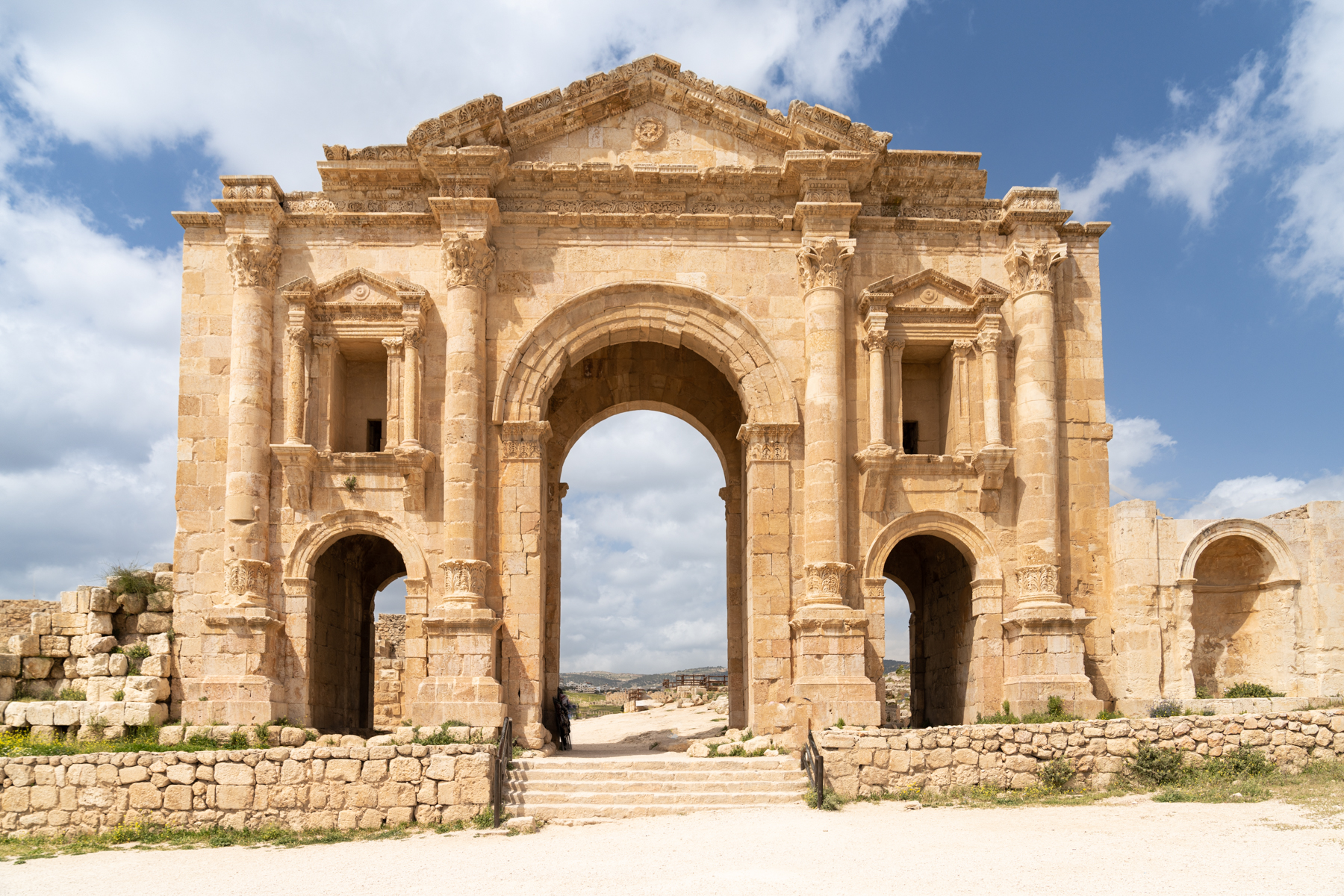 The Arch of Hadrian (built to honour the visit of Emperor Hadrian to Gerasa around 130 AD.