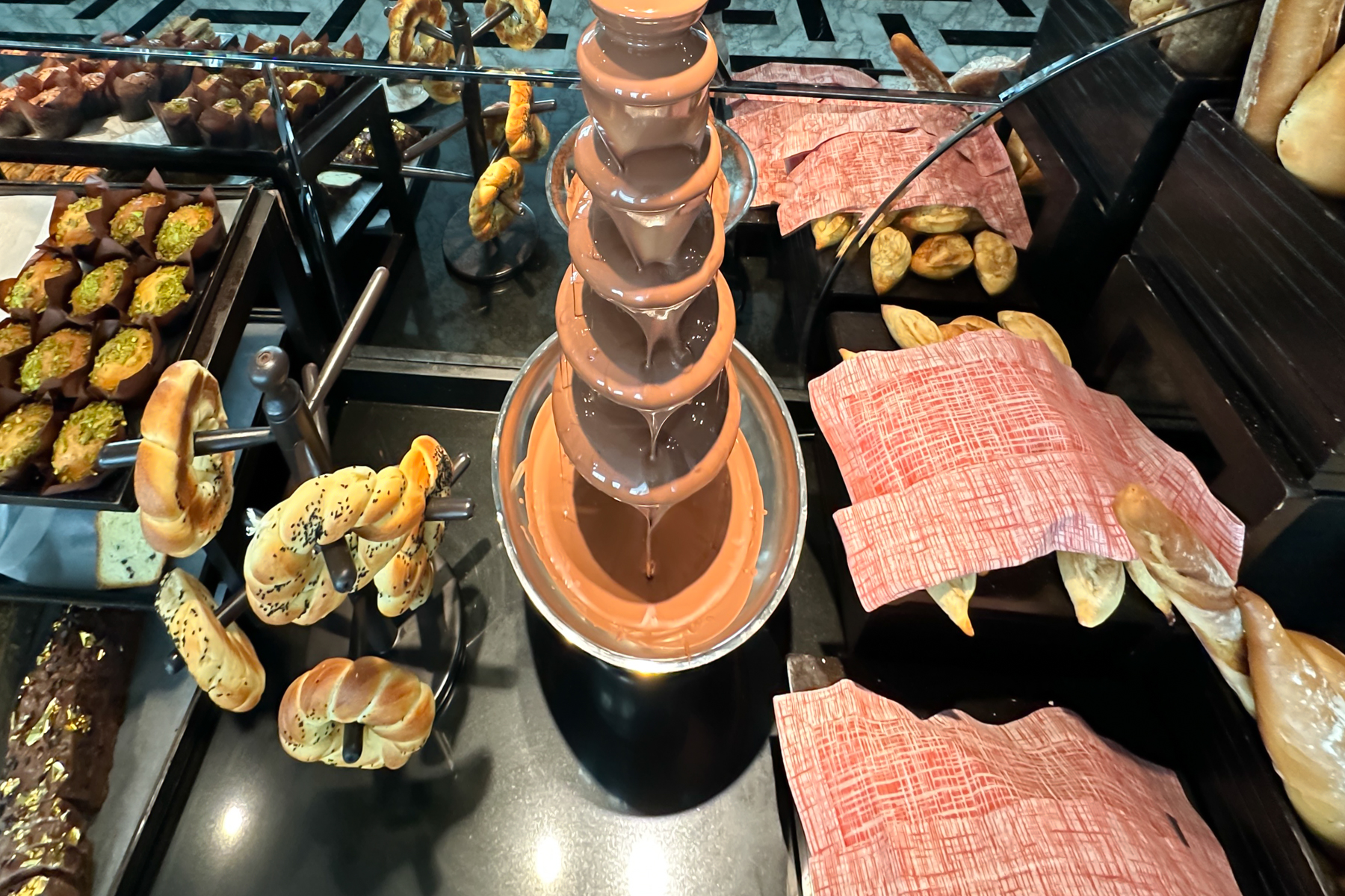 Chocolate fountain.