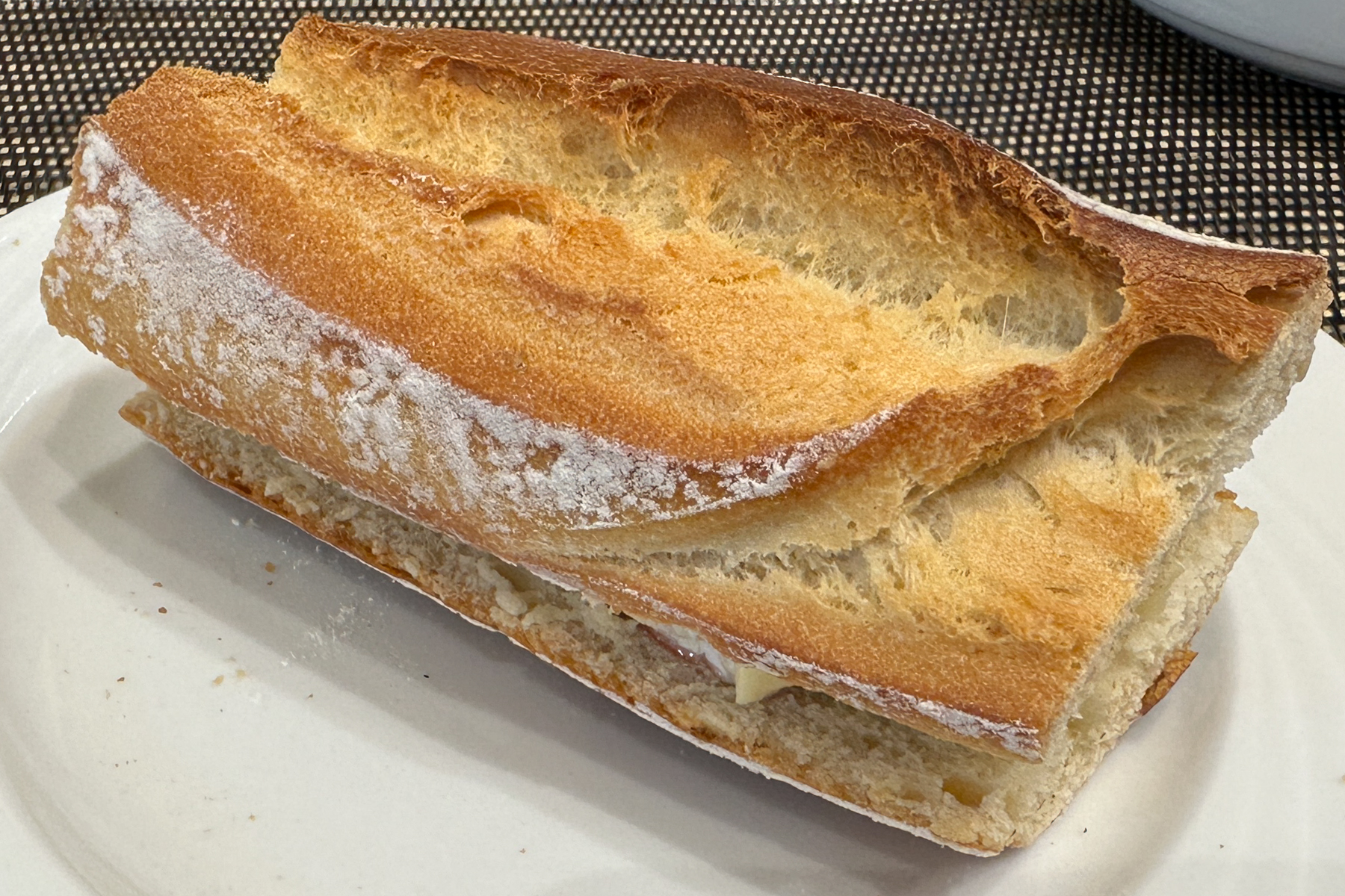 Baguette with camembert.