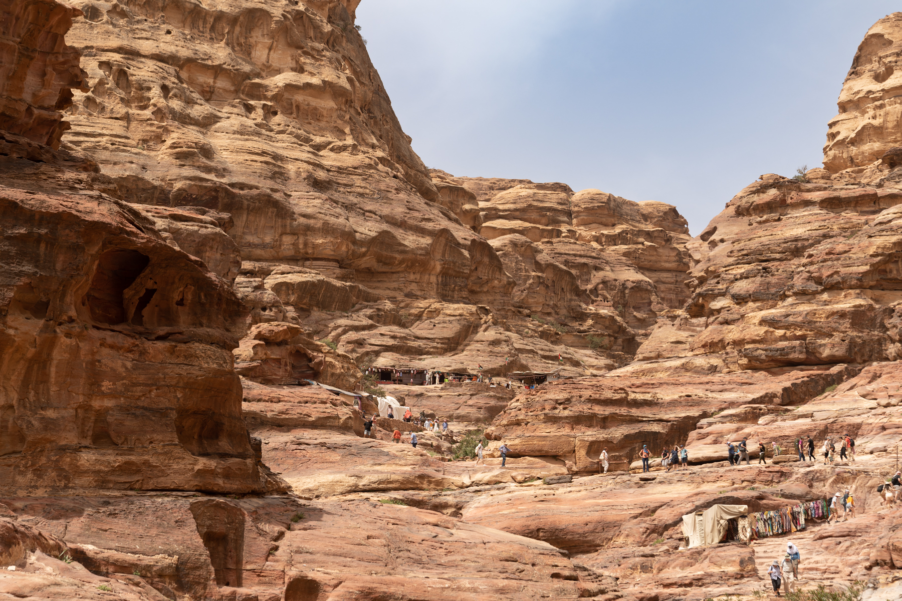 People climbing up the path to Ad-Deir.