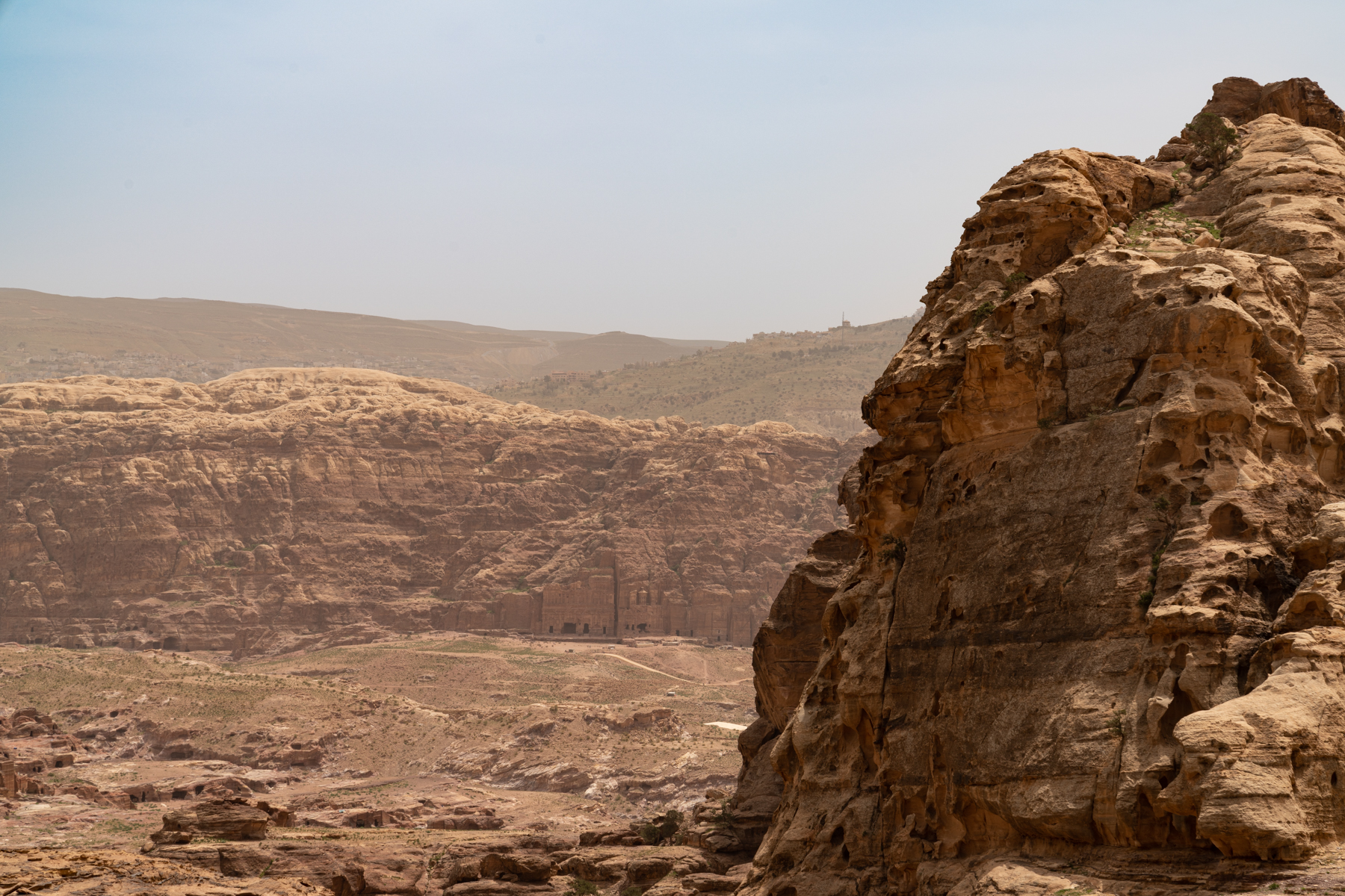 The view back to the royal tombs.