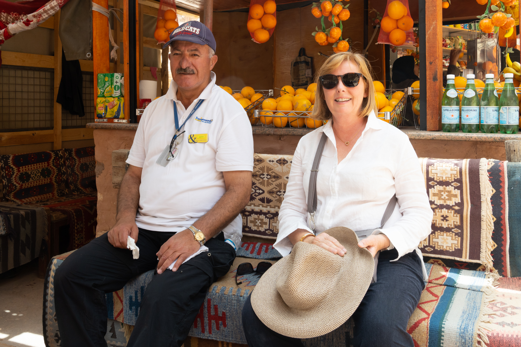Daoud and Andrea stopping for a rest.
