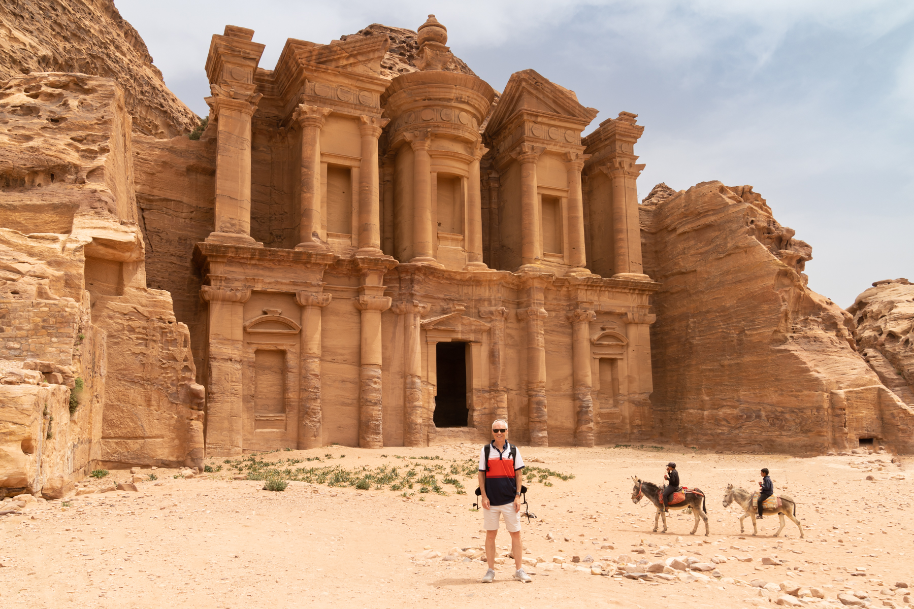 Keith (and two boys on donkeys!) at Ad-Deir.