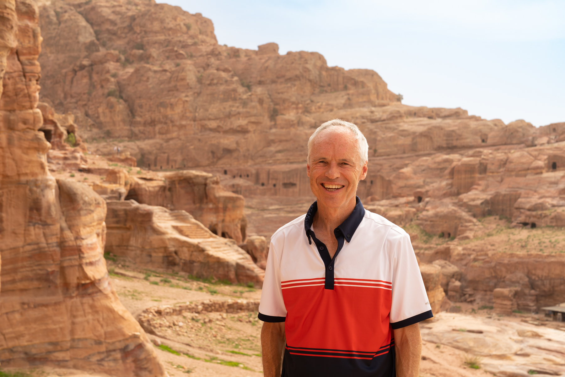 Keith out the front of the urn tomb.