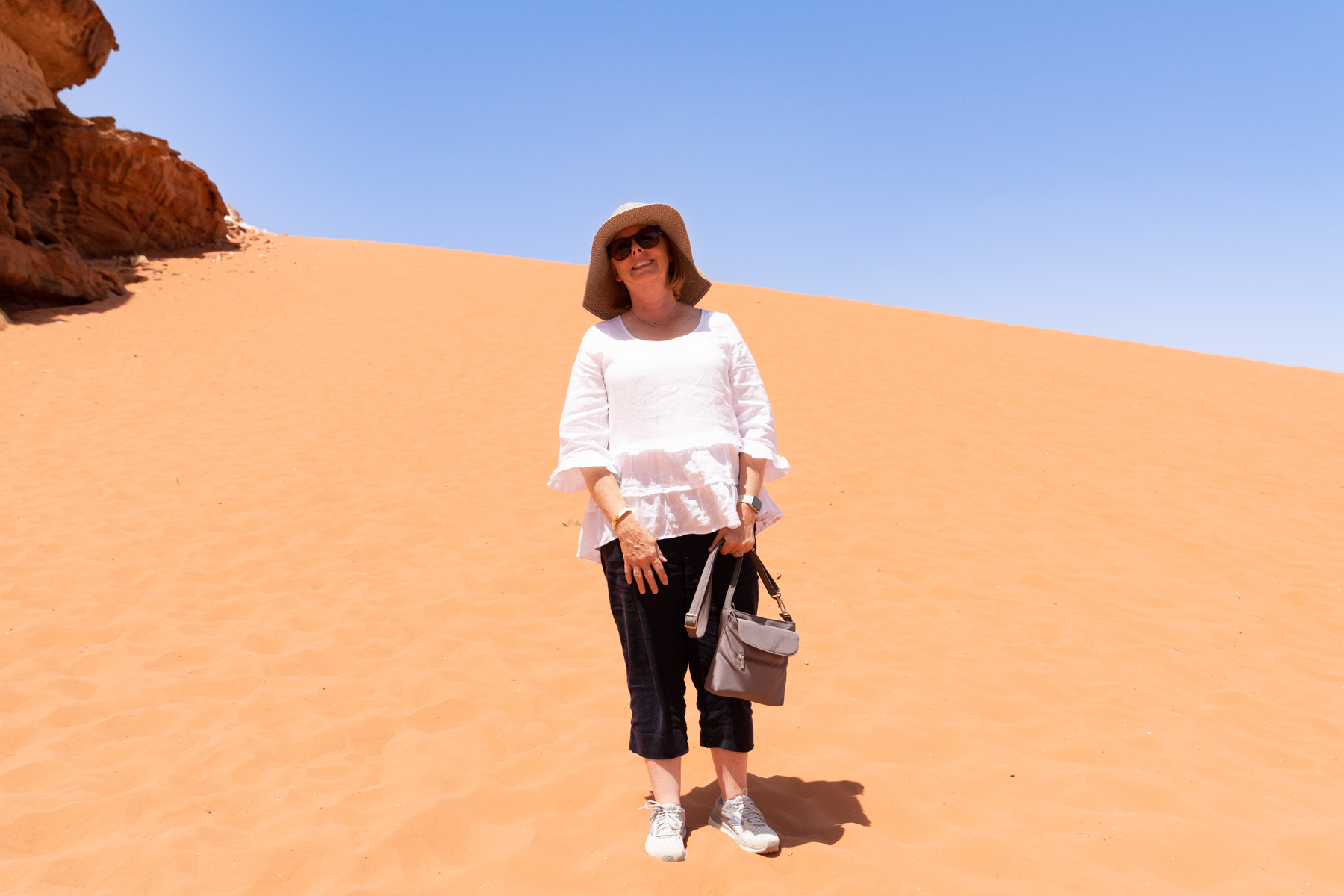 Andrea at Lawrence's Spring in the Wadi Rum Desert.