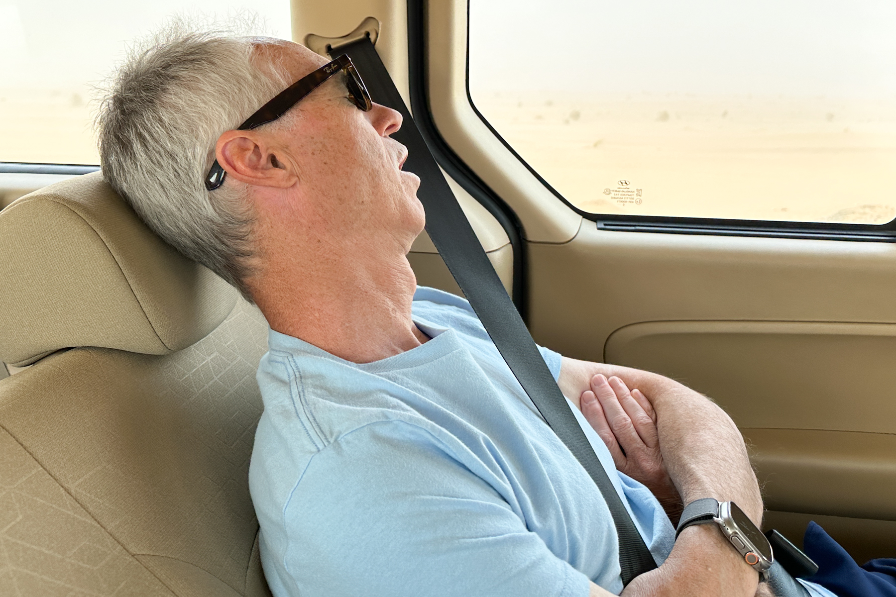 Apparently, Keith had a short nap on the way to the Dead Sea!