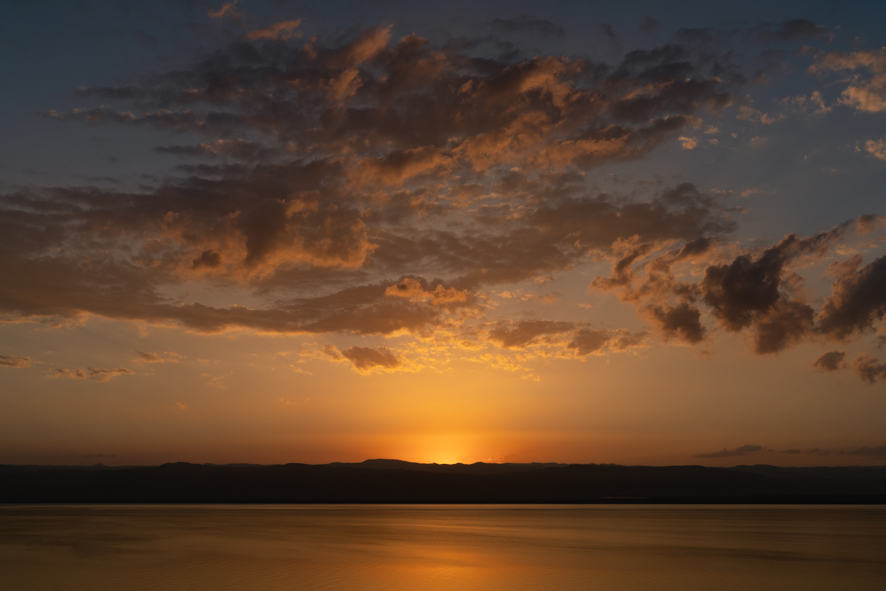 Sunset over the Dead Sea.