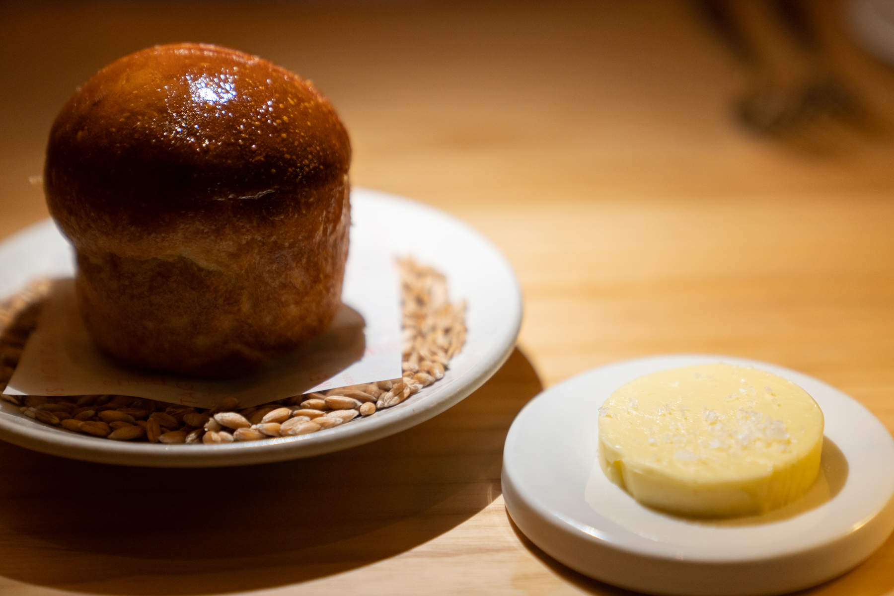 Freshly-baked bread with local butter.