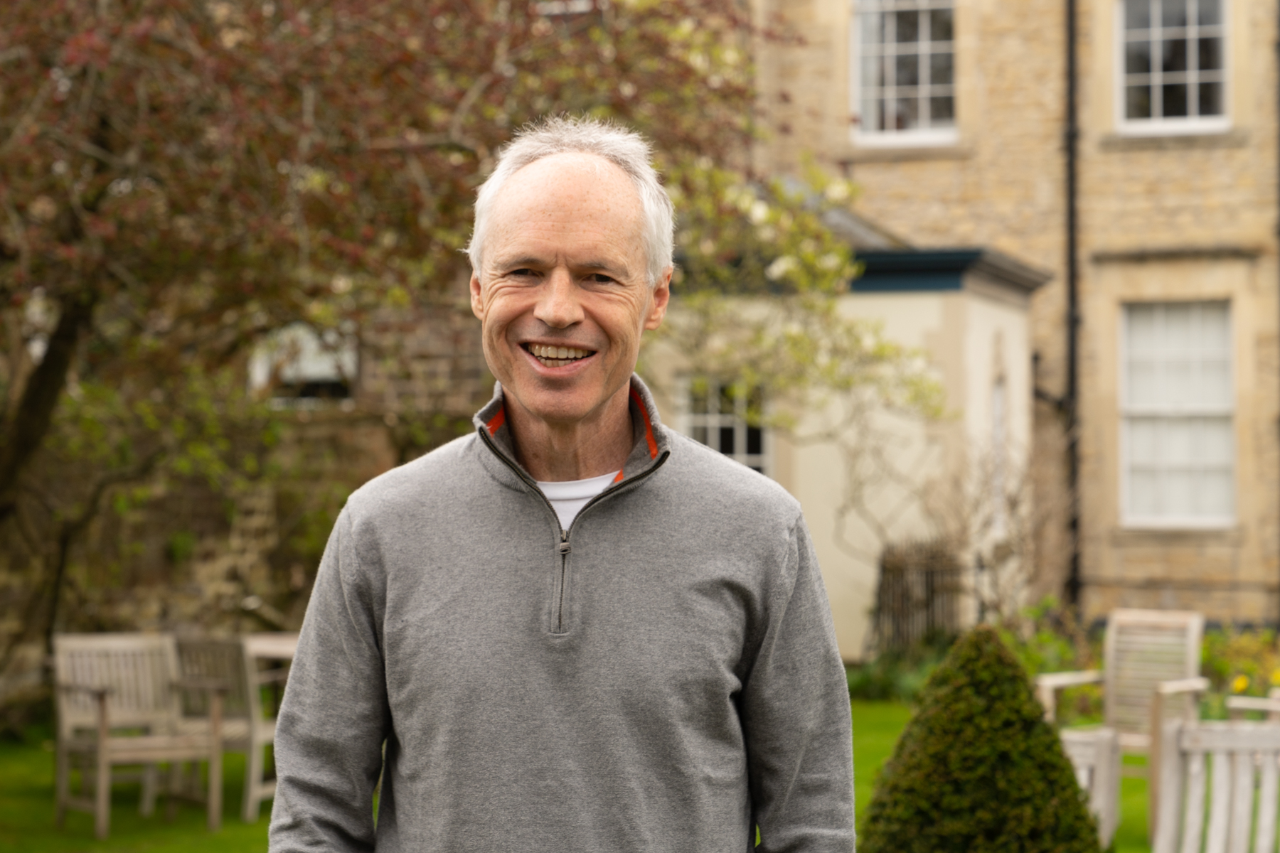 Keith in the gardens of the Royal Crescent Hotel.