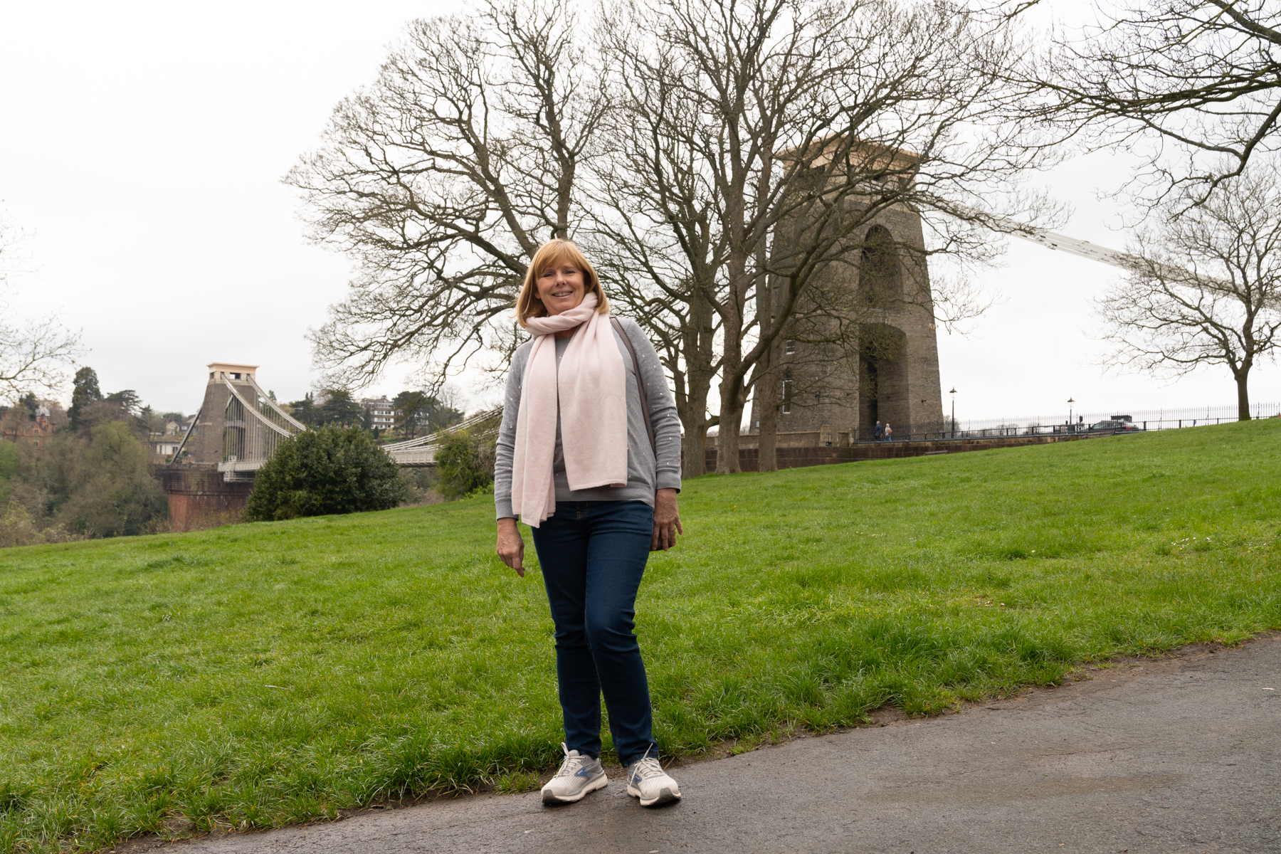 Andrea at the Clifton Suspension Bridge.
