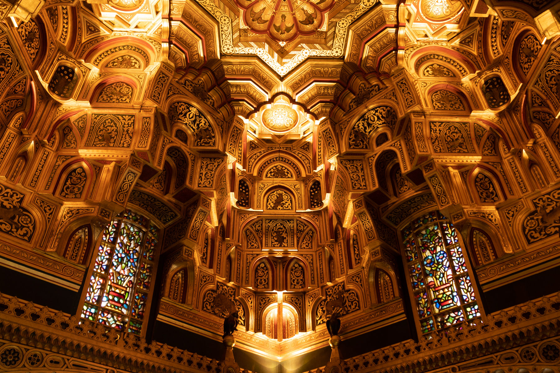 The ceiling of the "Arab Room" inside Cardiff Castle.