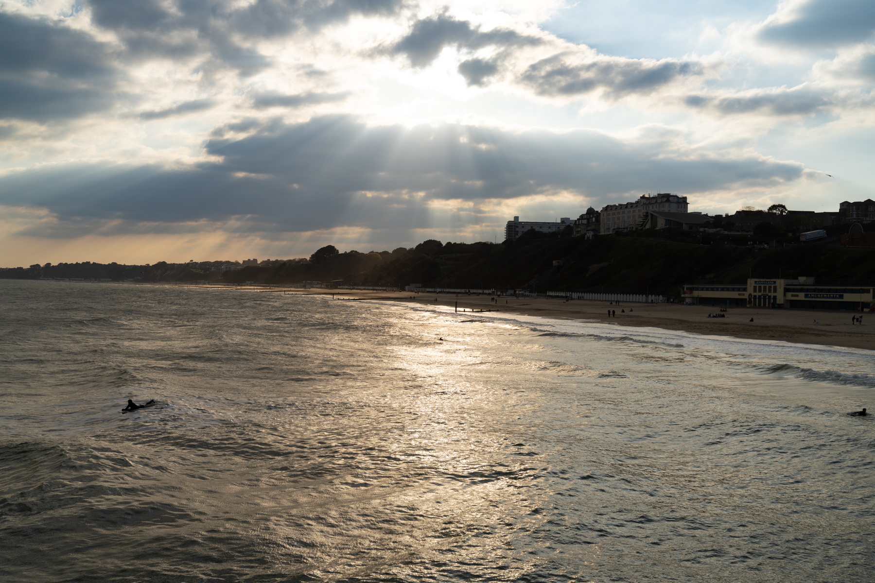 Looking west down Bournemouth Beach from the pier.