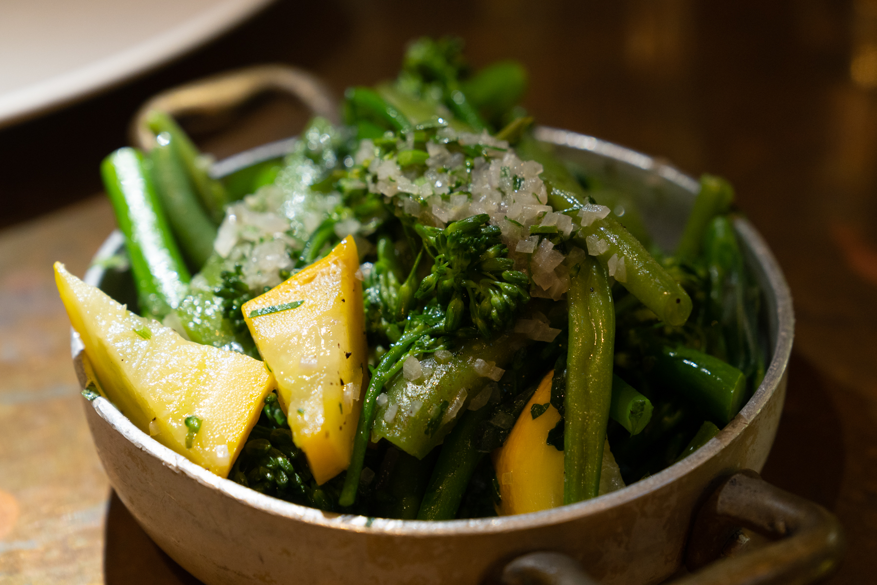 Seasonal spring greens.