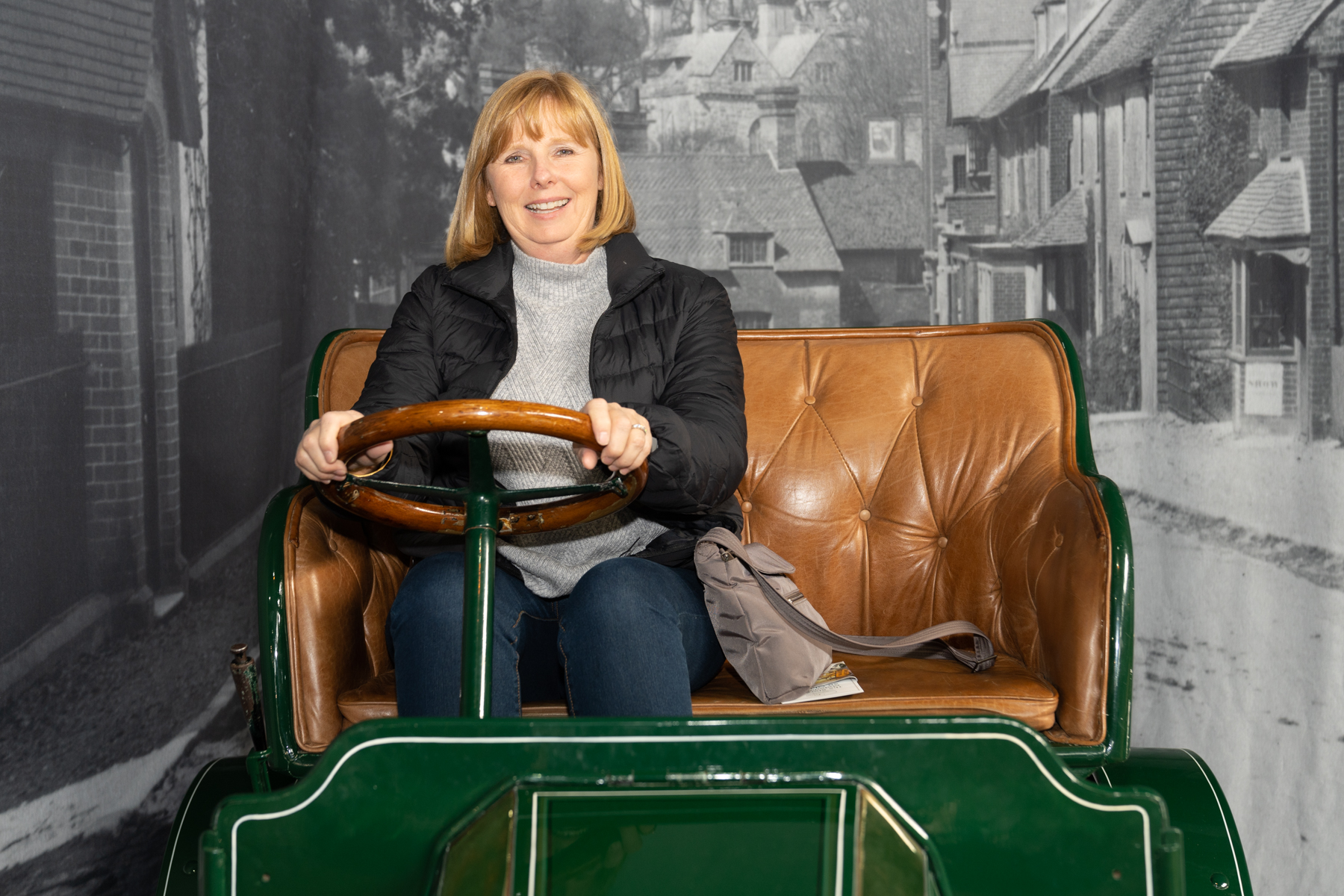 Andrea at the National Motor Museum.