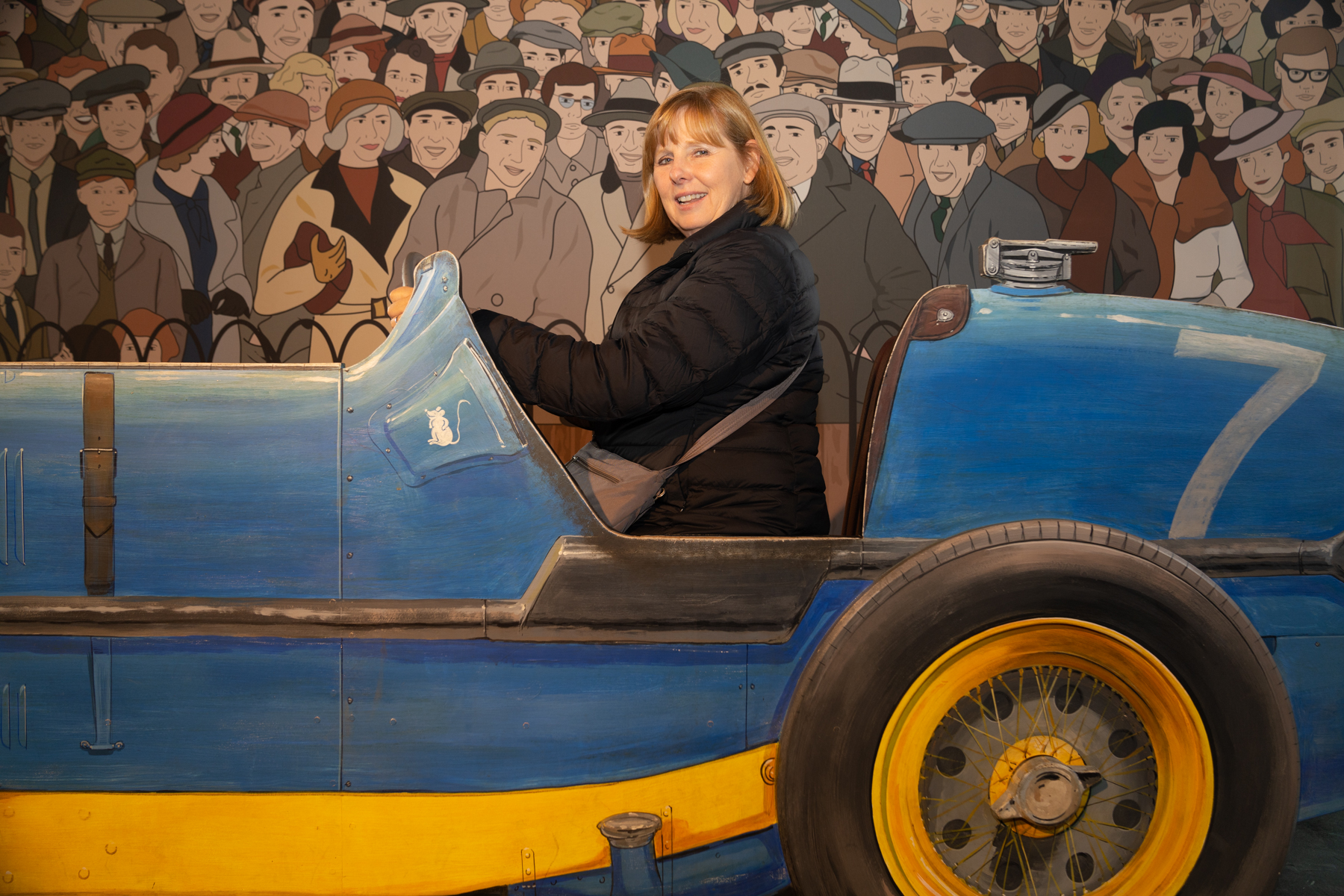 Andrea at the National Motor Museum.