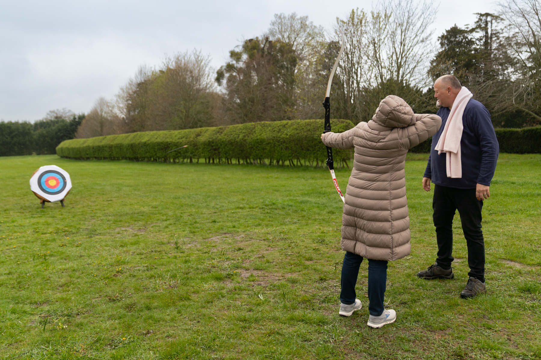 Andrea, with arrow in flight.