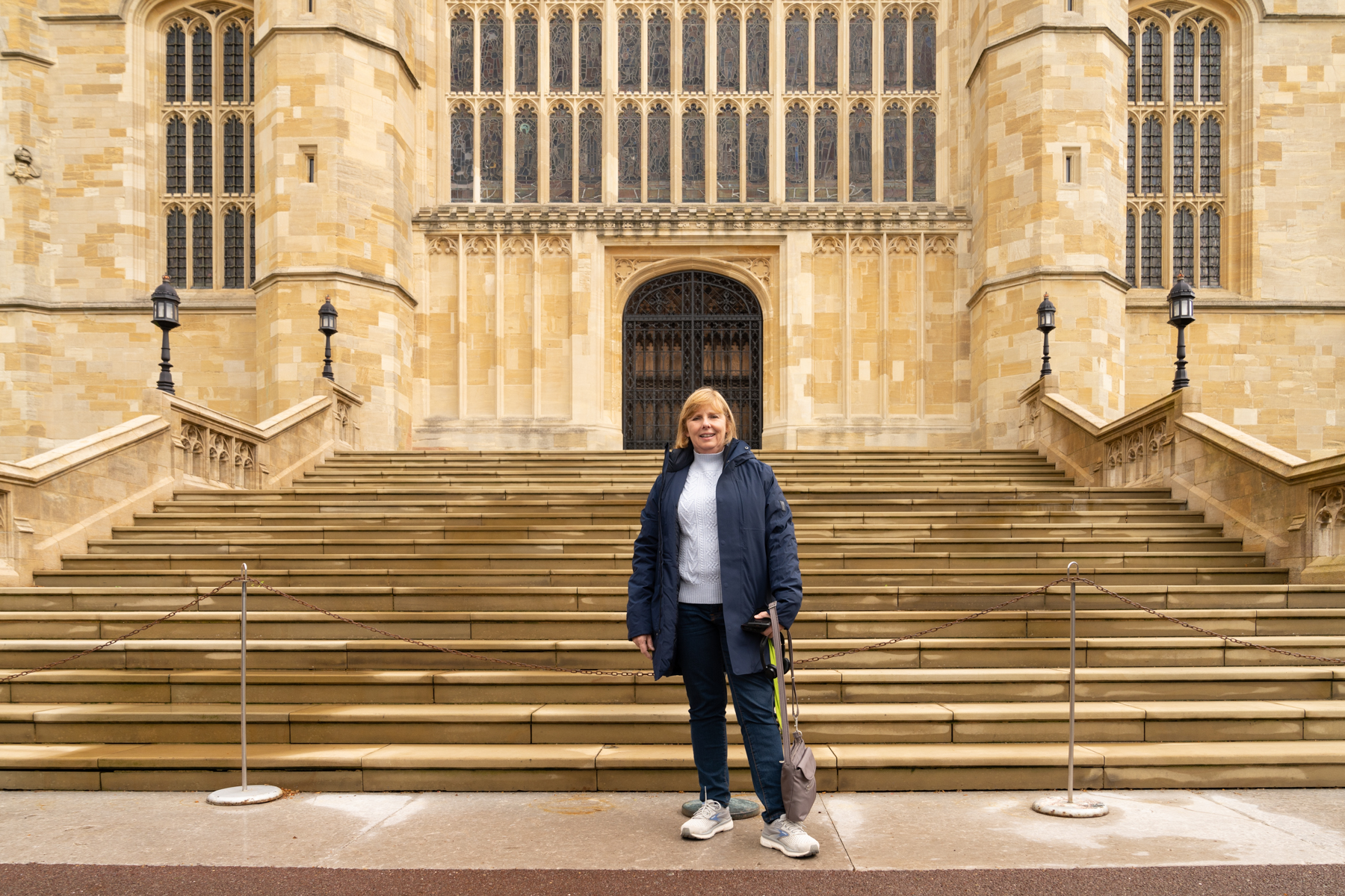 Andrea outside St. George's Chapel.
