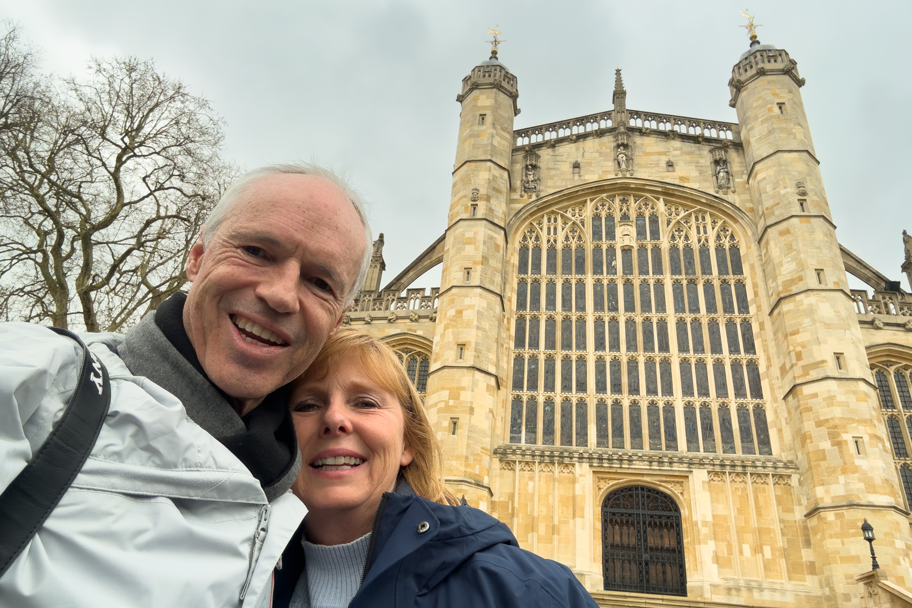 Keith and Andrea outside St. George's Chapel.
