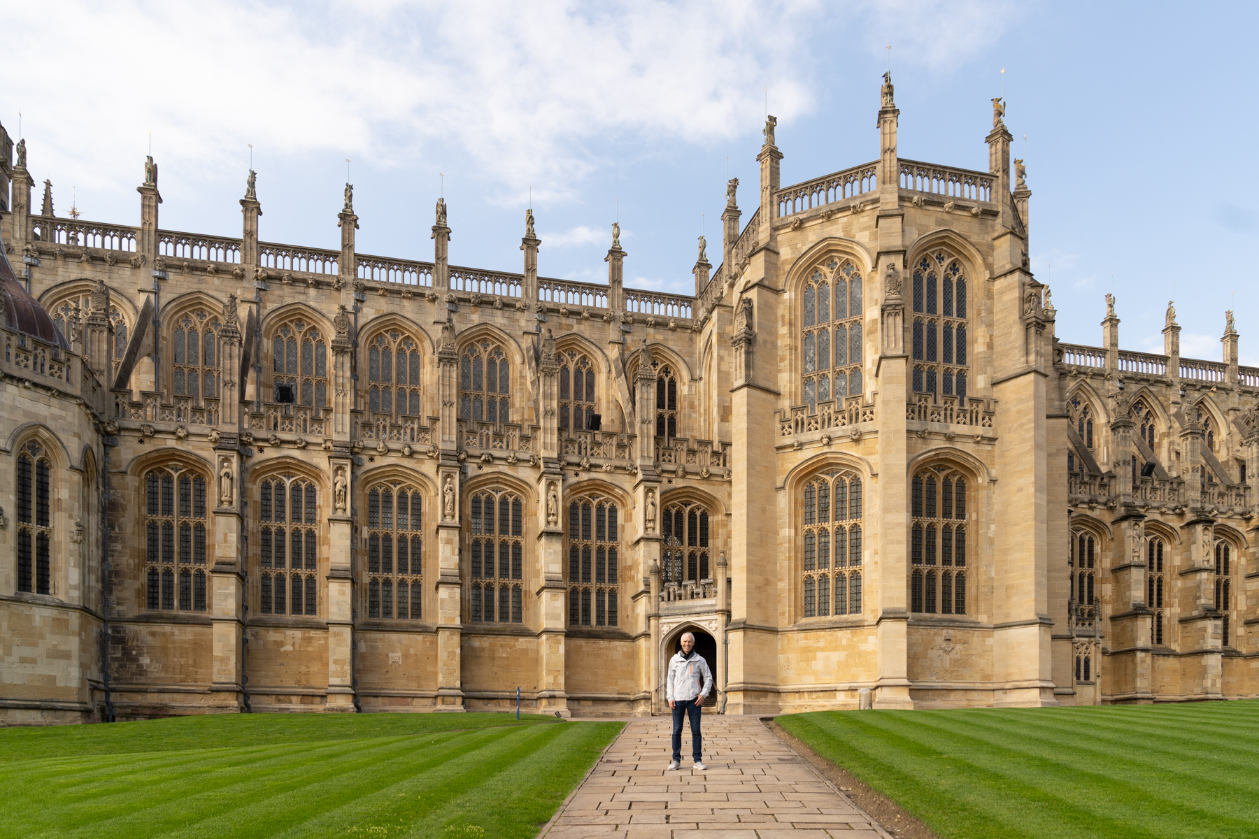 Keith outside the side entrance of St. George's Chapel.