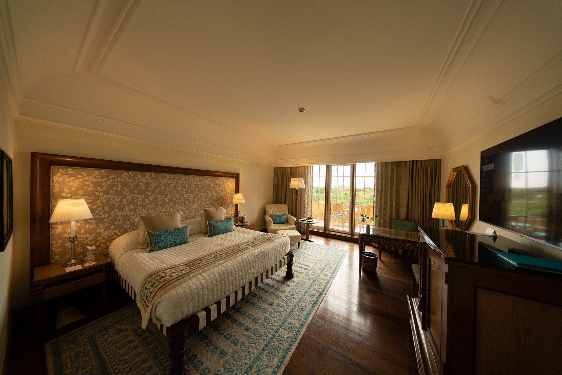 Our room at the Taj Oberoi Hotel.