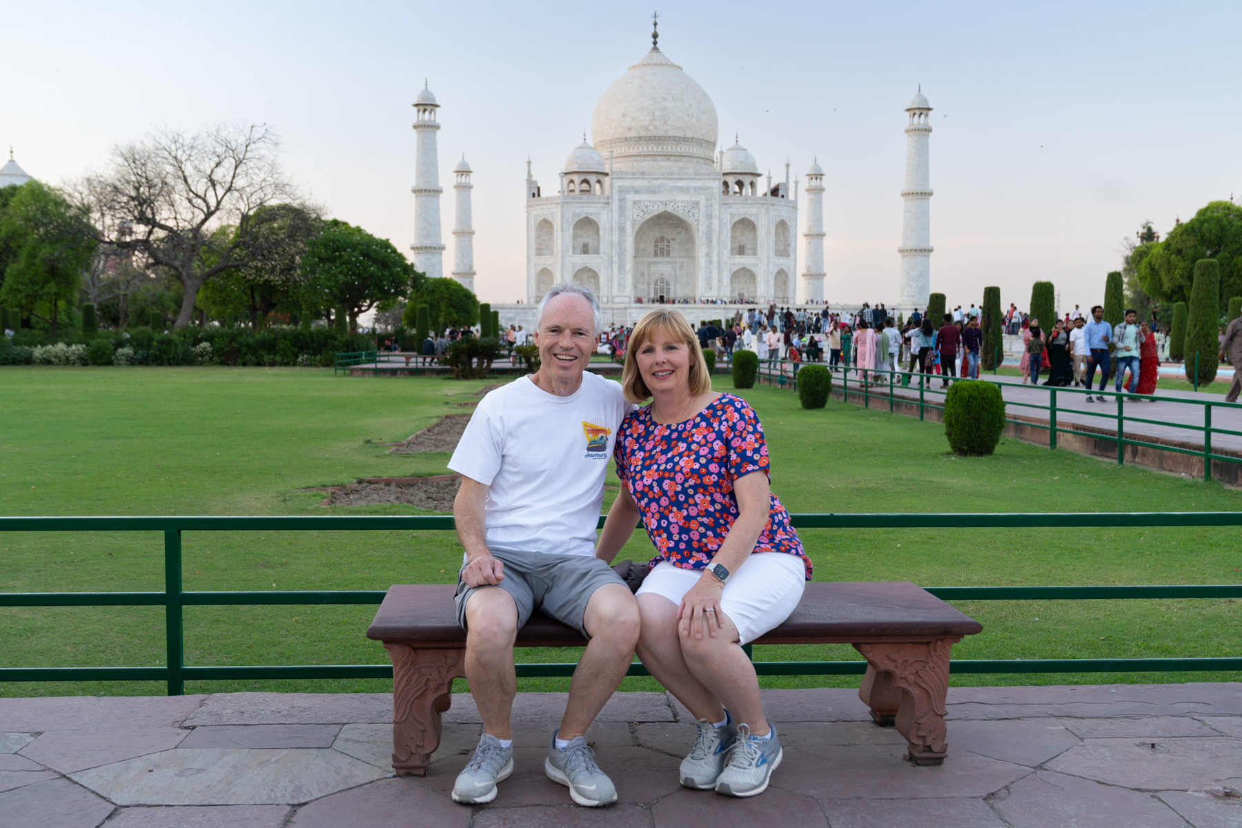 Keith and Andrea at the Taj Mahal.