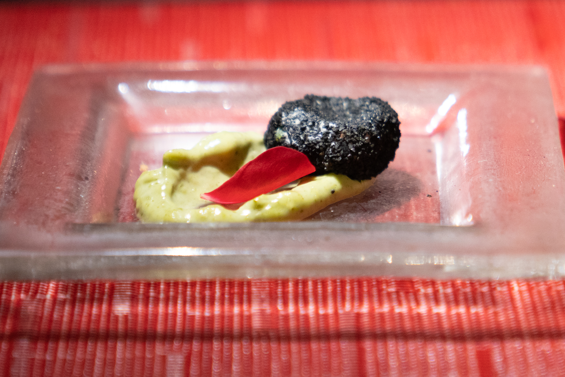 Charcoal goat's cheese.