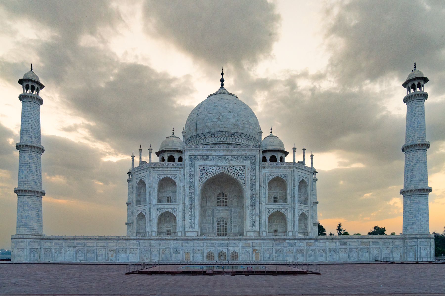 The Taj Mahal from the south just on sunrise. 