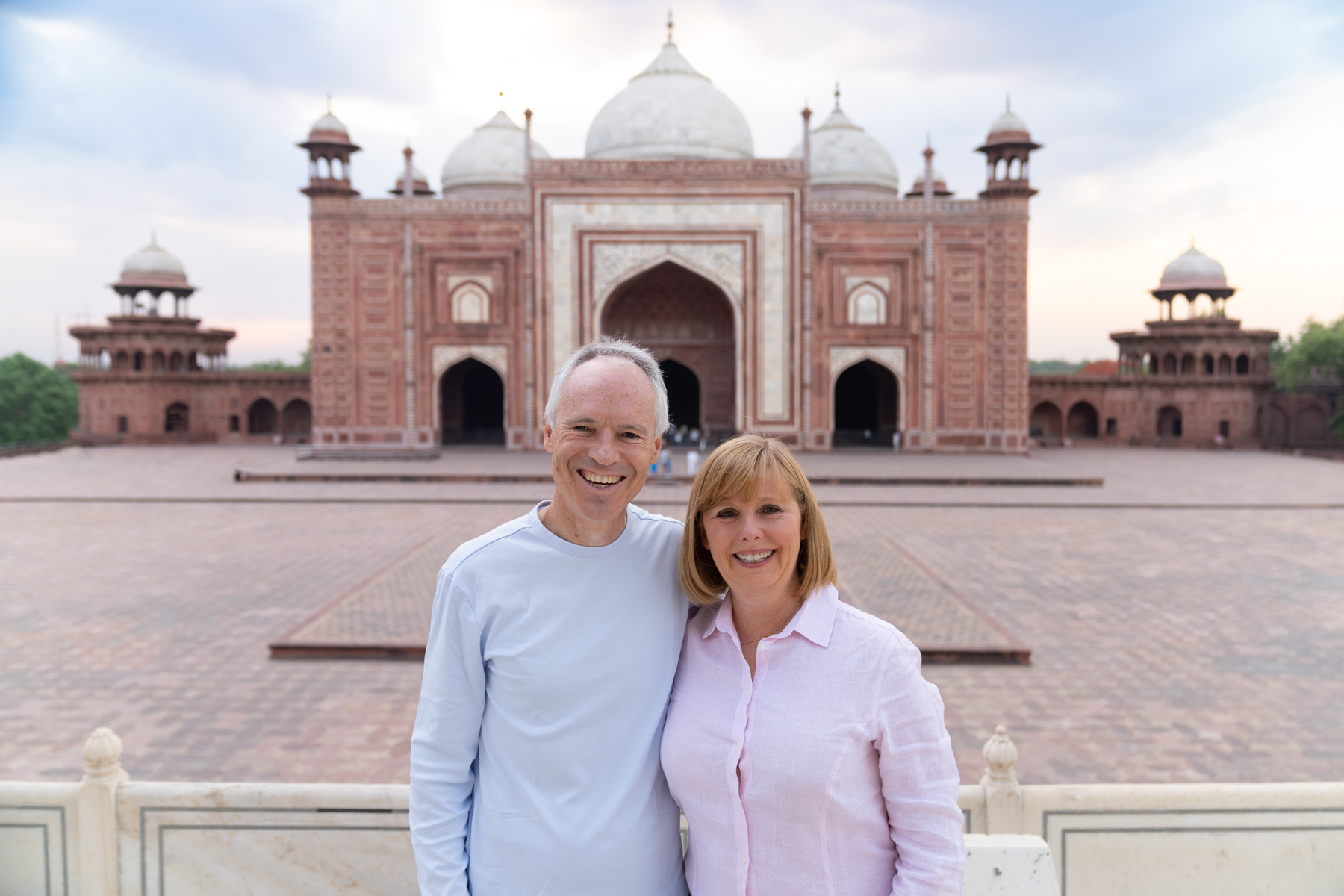 Keith and Andrea with the Mehmaan Khana (guest house) in the background.