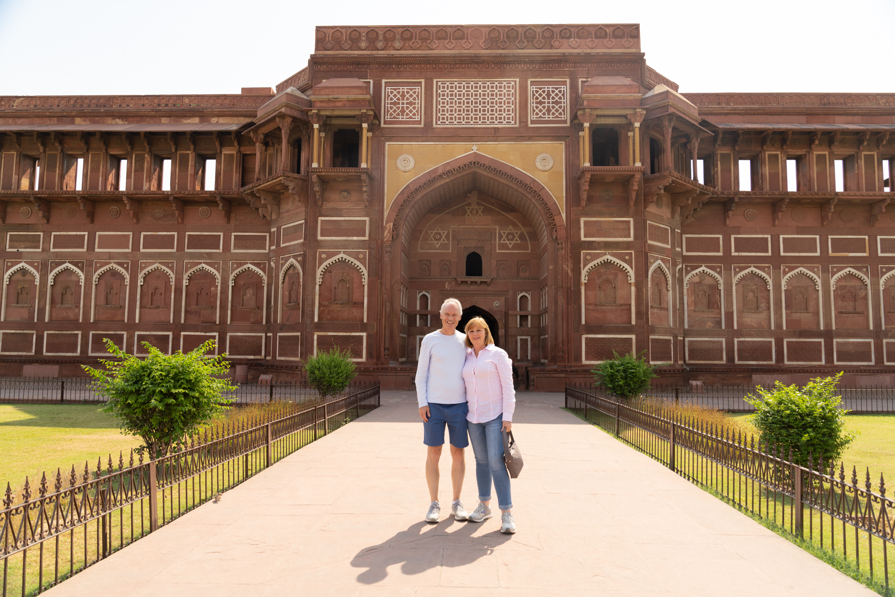 Keith and Andrea inside Agra Fort.