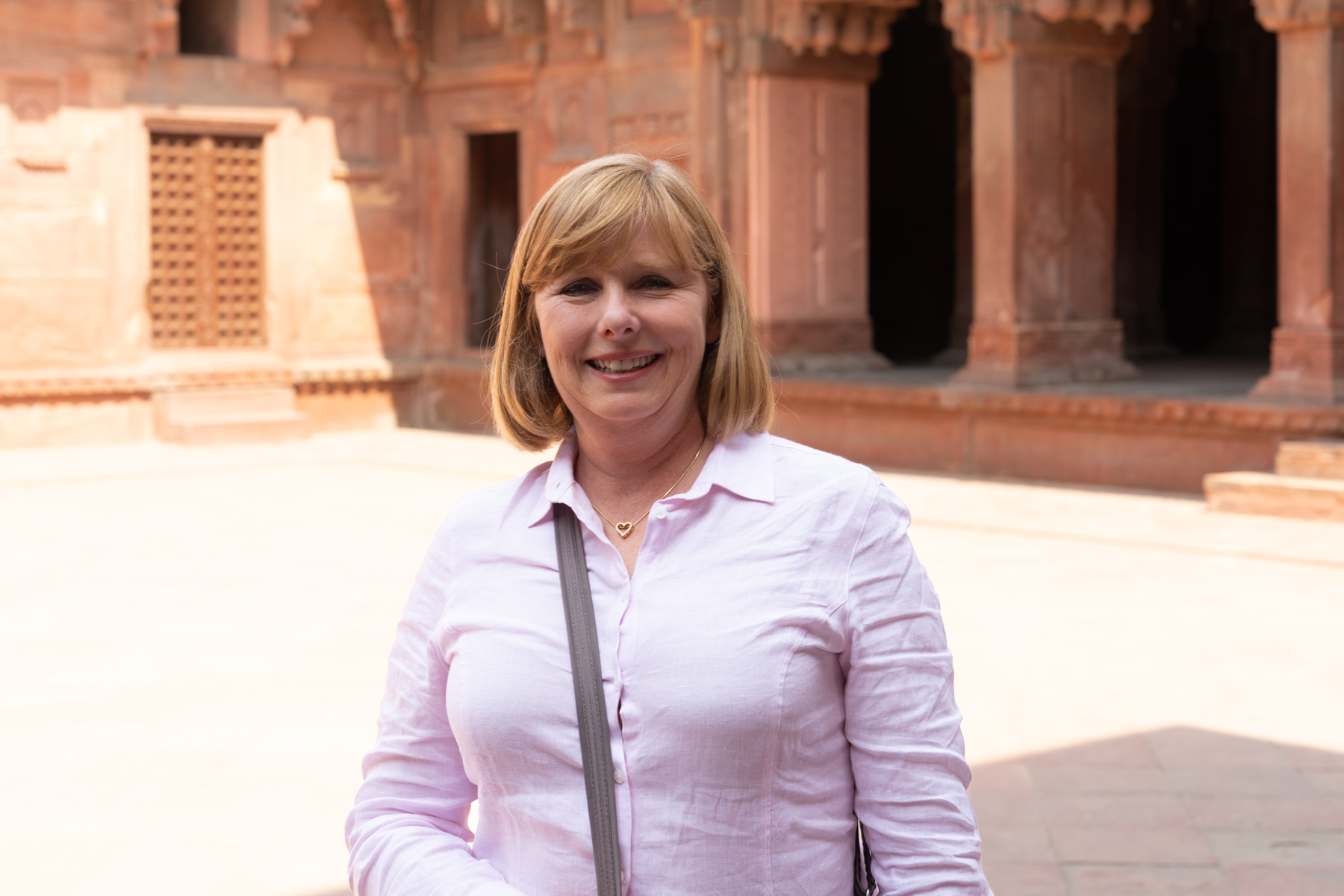 Andrea inside Agra Fort.