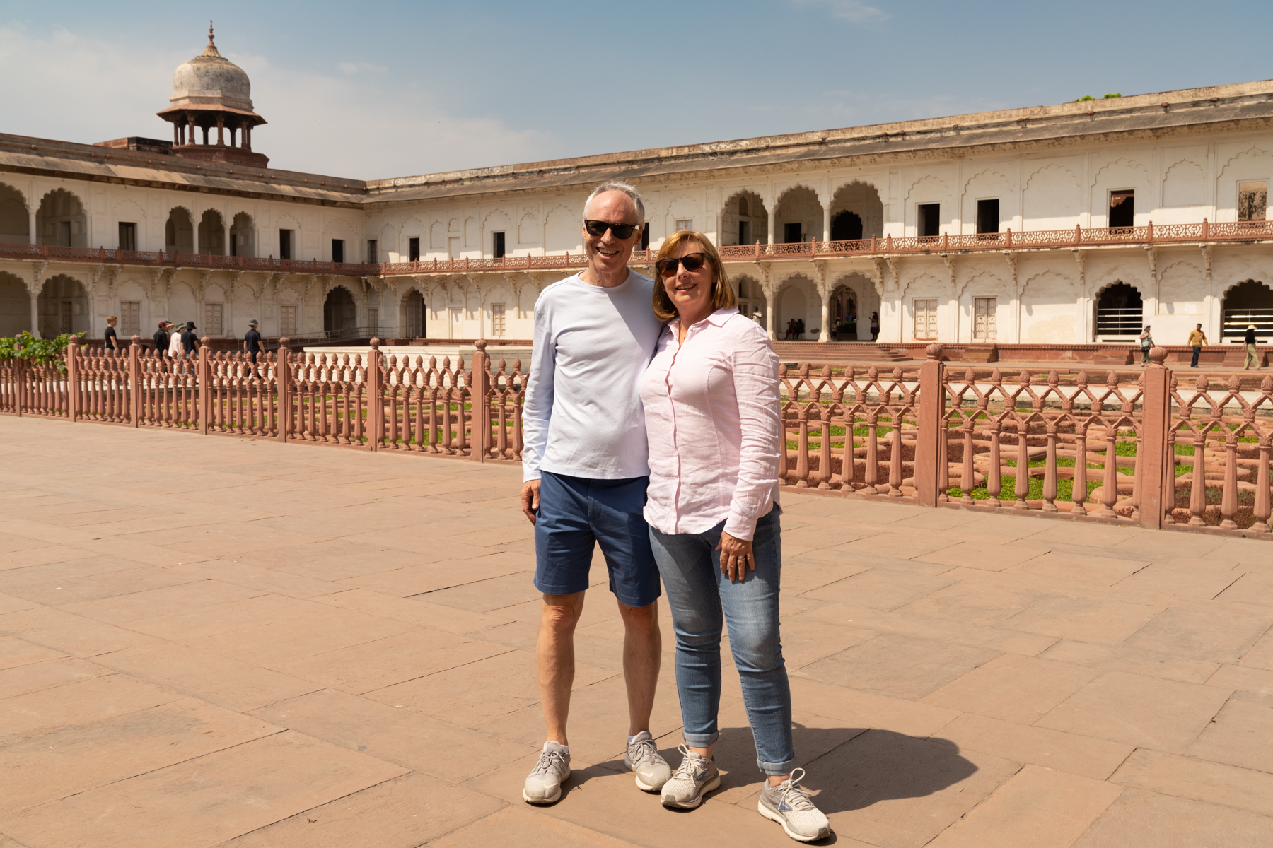 Keith and Andrea inside Agra Fort.