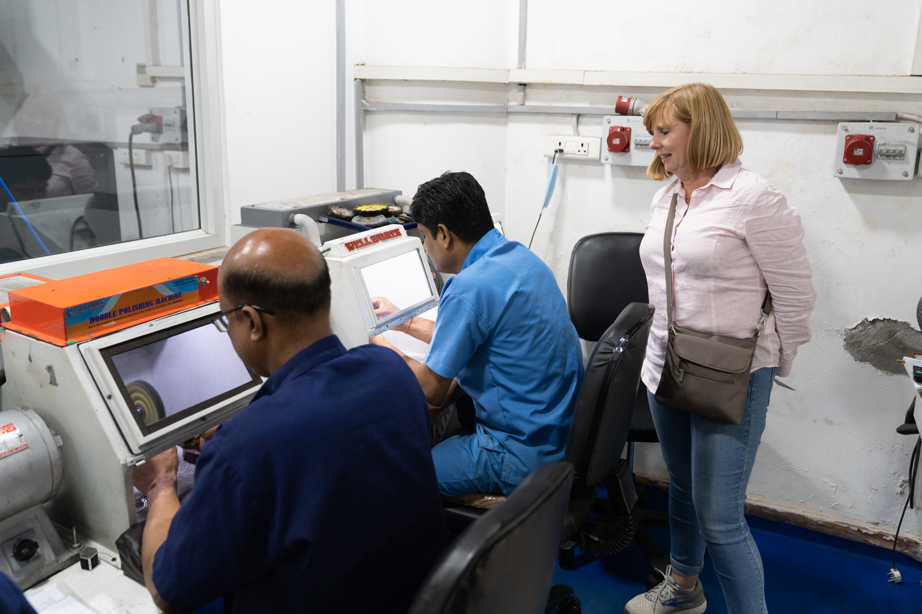 Touring the jewellery production facility.